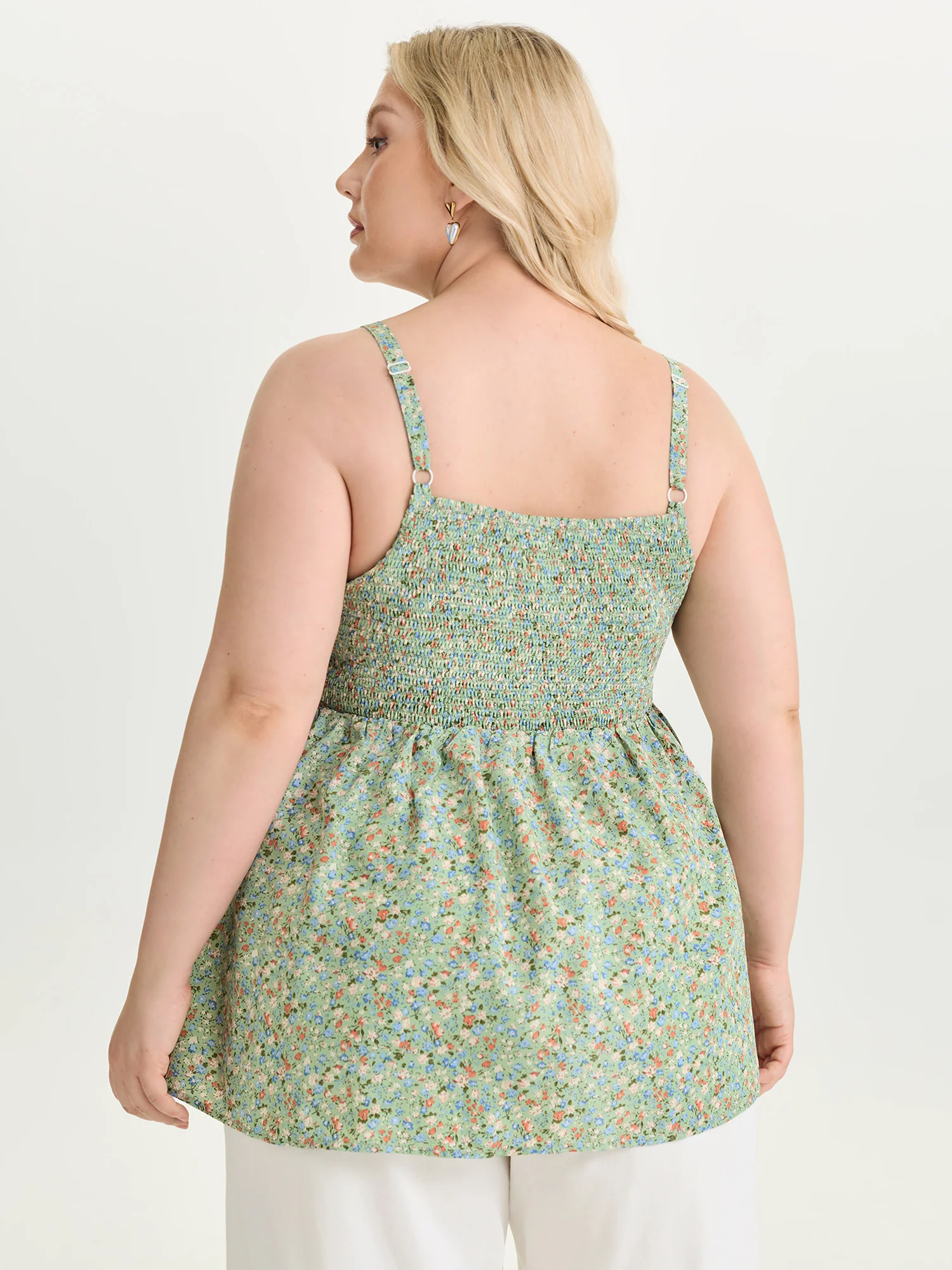 Floral Print Bowknot Front Tank Top - Image 4