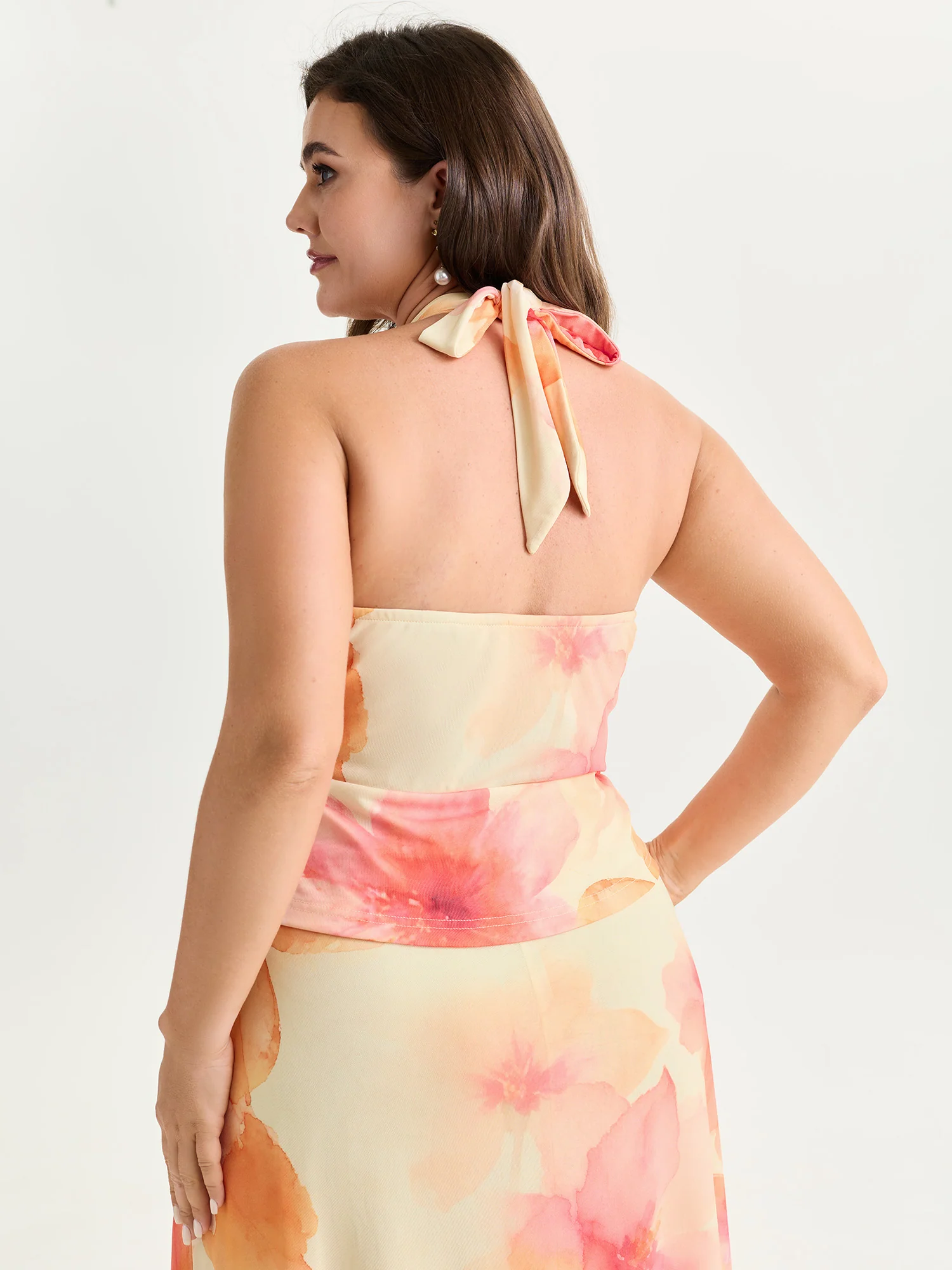 Floral Print Bowknot Tank Top - Image 4