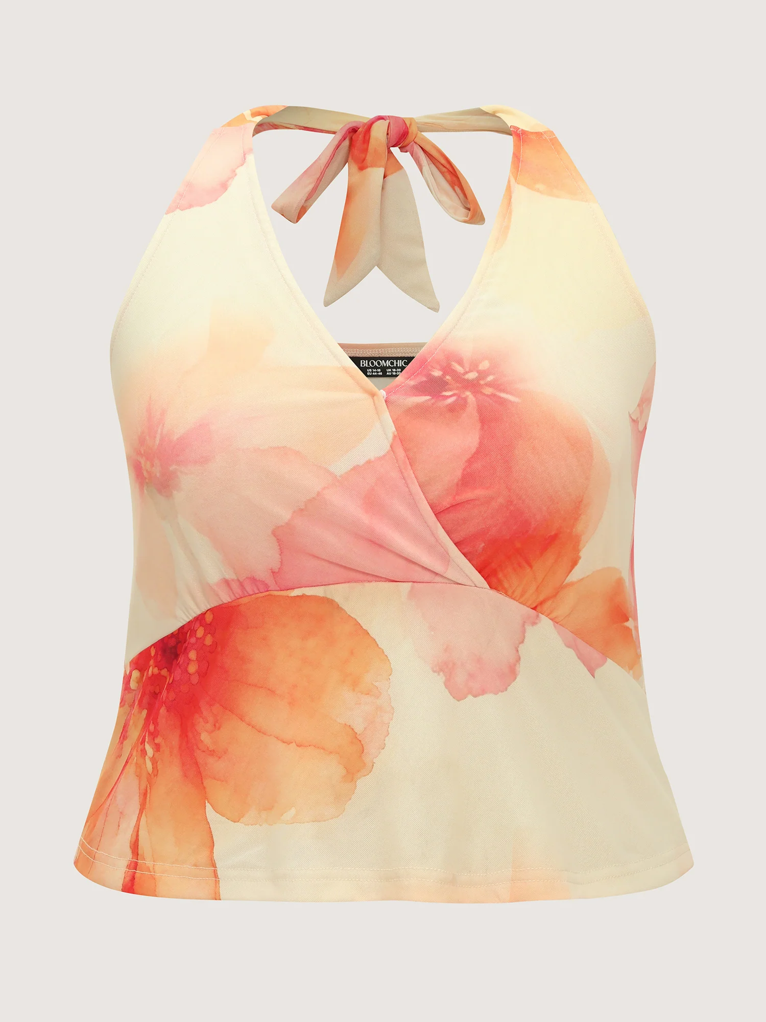 Floral Print Bowknot Tank Top - Image 7