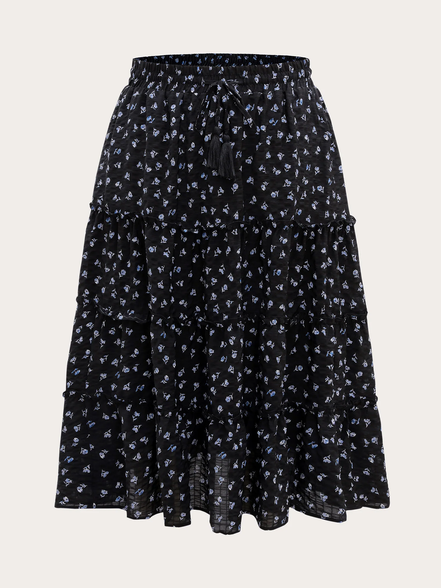 Floral Print Bowknot Tiered Maxi Skirt - Image 7