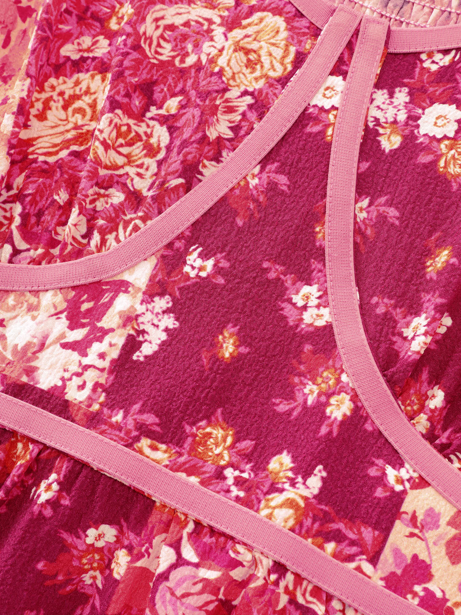 Floral Print Bust-Defining Shirred Midi Dress - Image 5