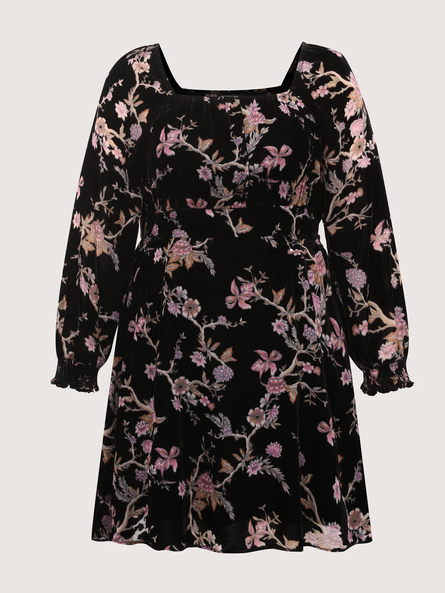 Floral Print Bust-Ease Luxe Knee-Length Dress - Image 5
