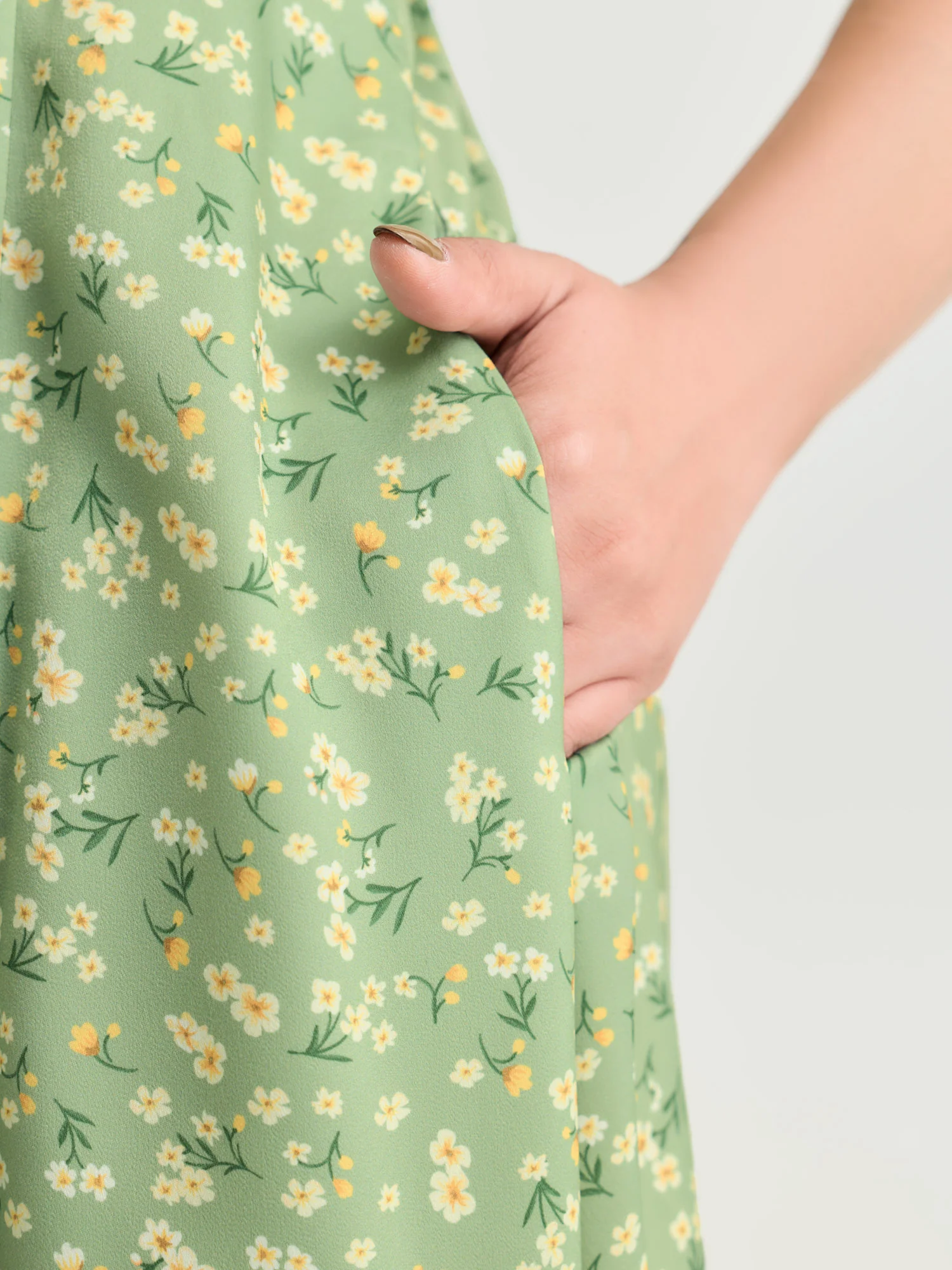 Floral Print Bustier Drawstring Midi Dress - Image 4