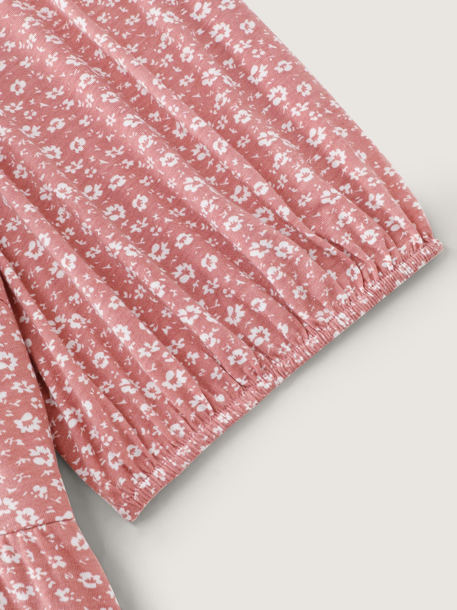 Floral Print Button Detail Mini Dress - Image 6