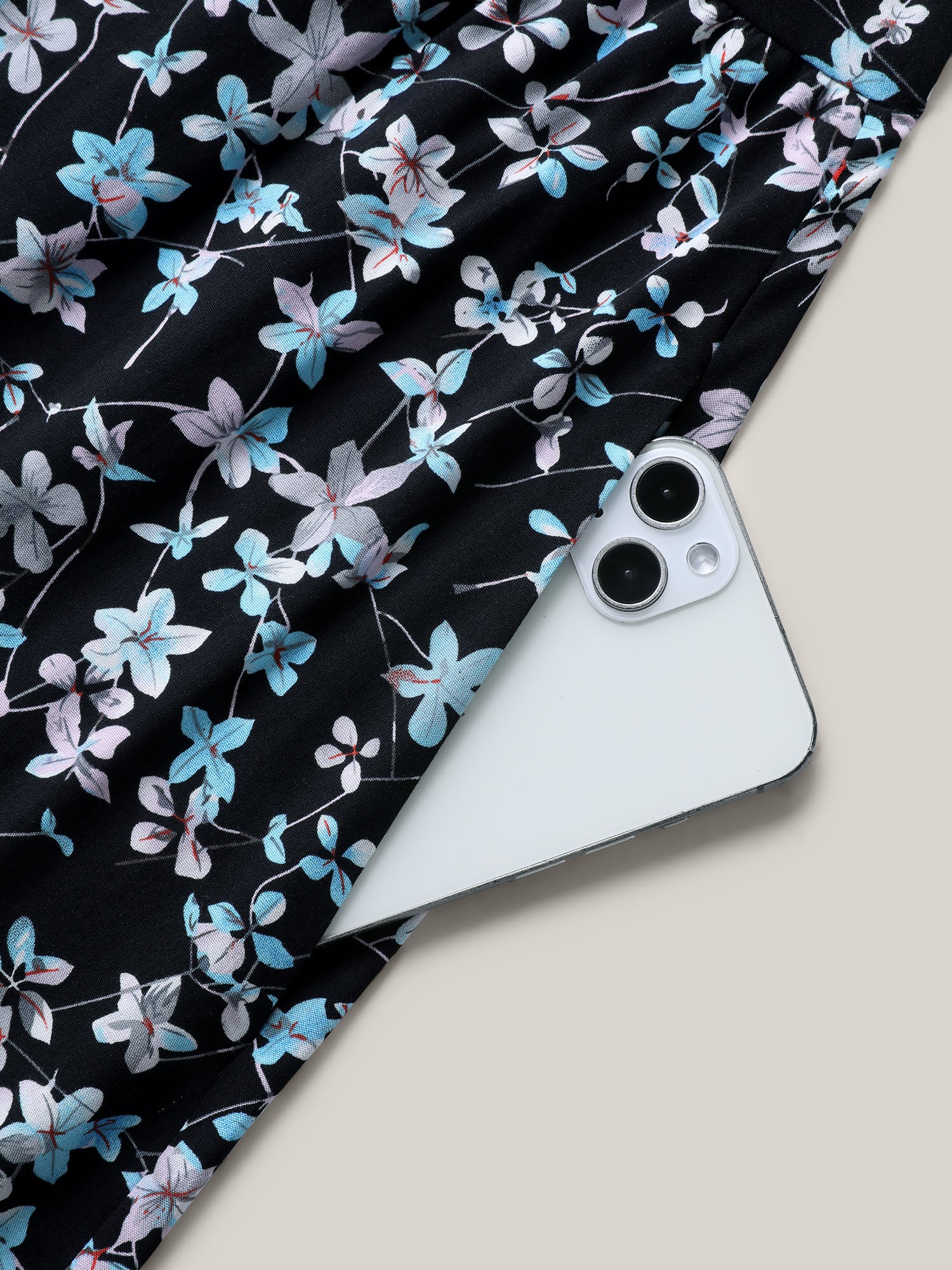 Floral Print Button Detail Sleeveless Pockets Midi Dress - Image 7