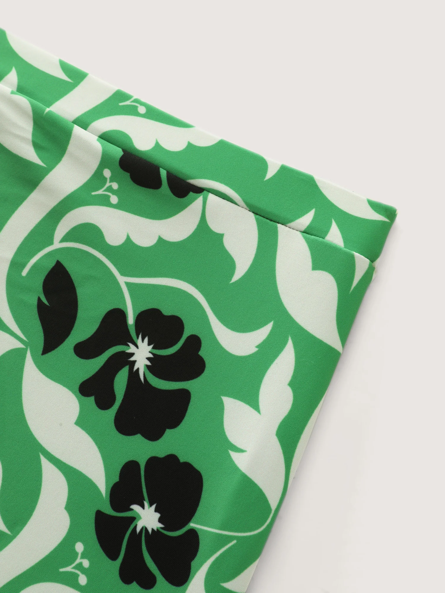 Floral Print Channel Drawstring Pockets Swim Dress - Image 11