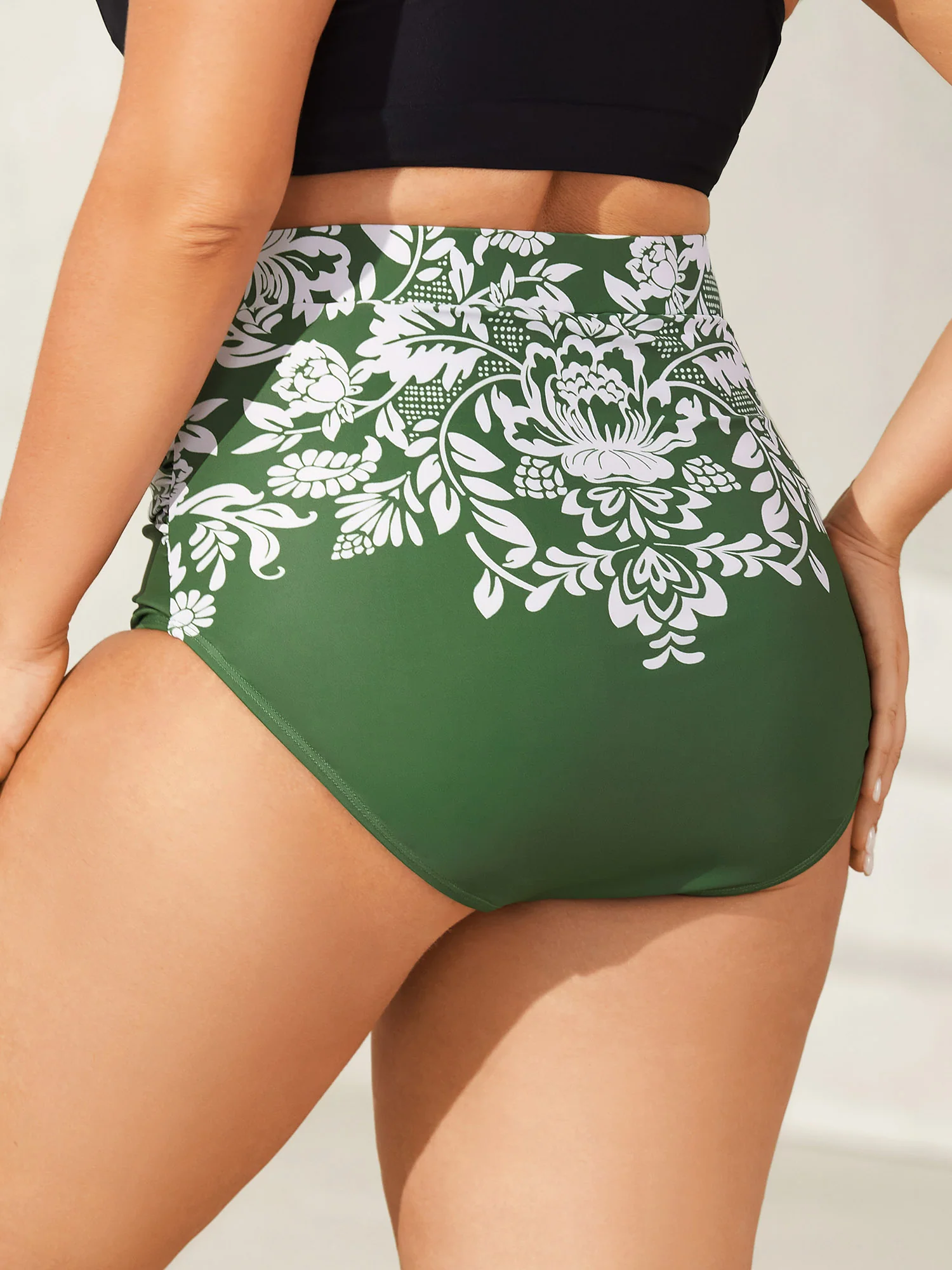 Floral Print Cheeky Coverage Swim Bottoms - Image 2
