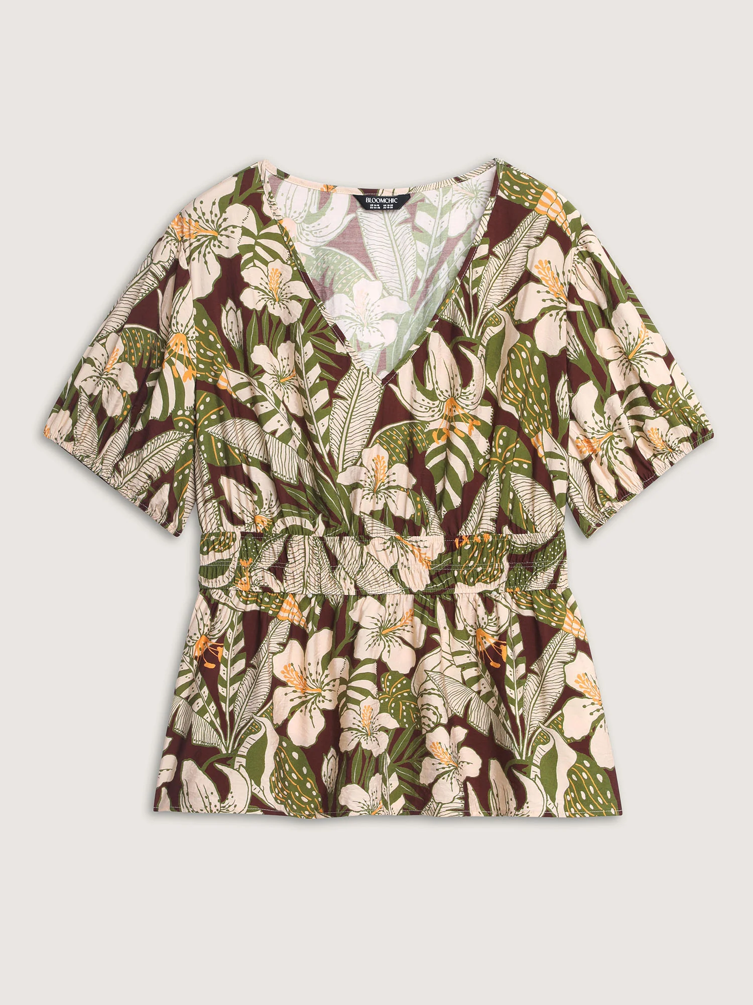 Floral Print Cinched-Waist Blouse - Image 7