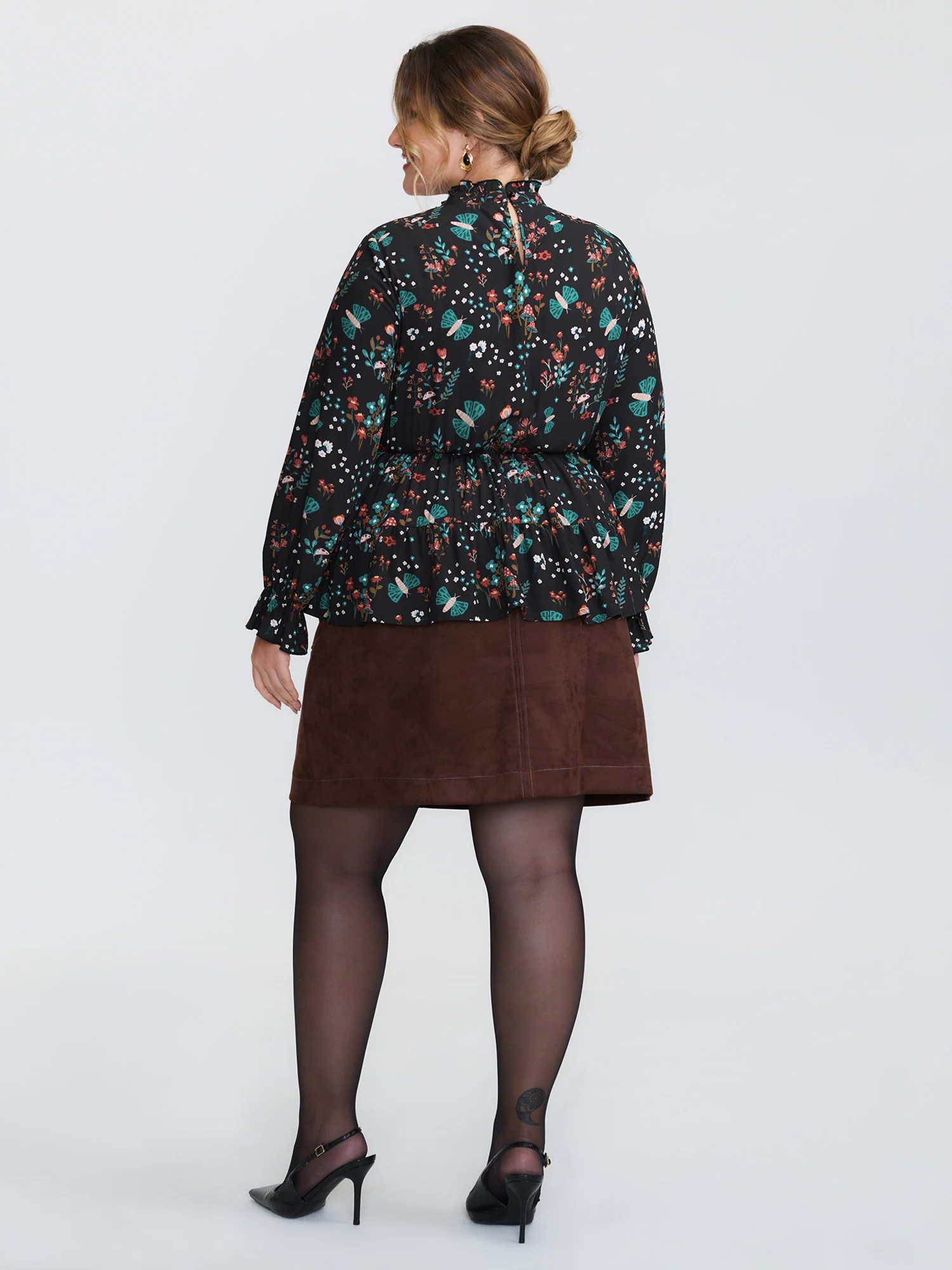 Floral Print Cinched-Waist Blouse - Image 4