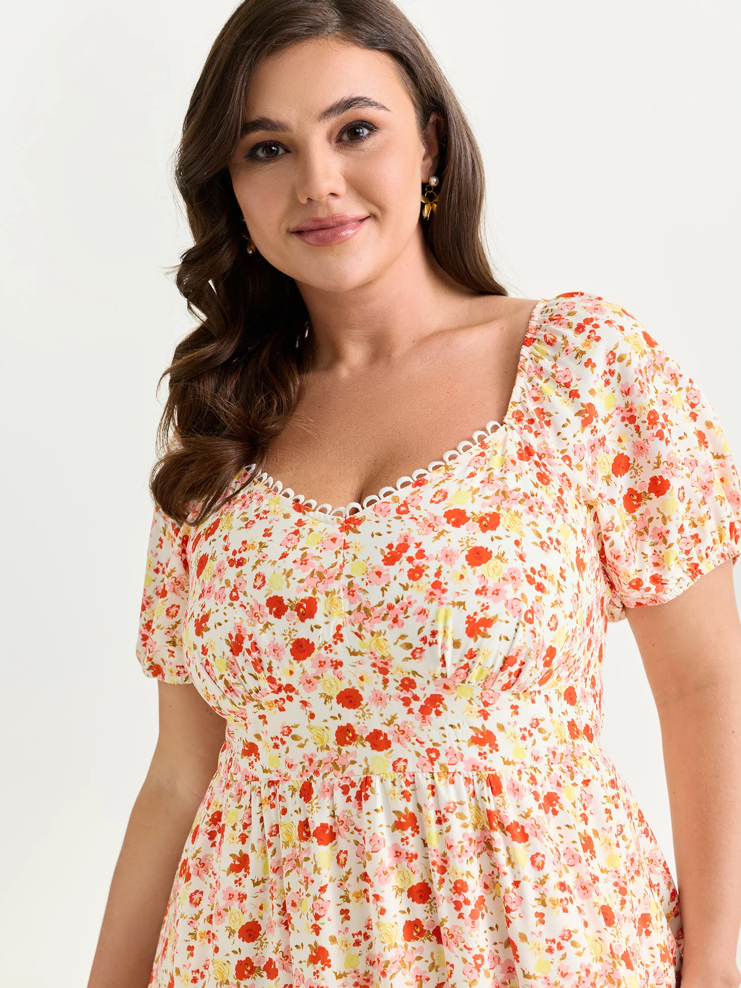 Floral Print Cinched-Waist Mini Dress - Image 2