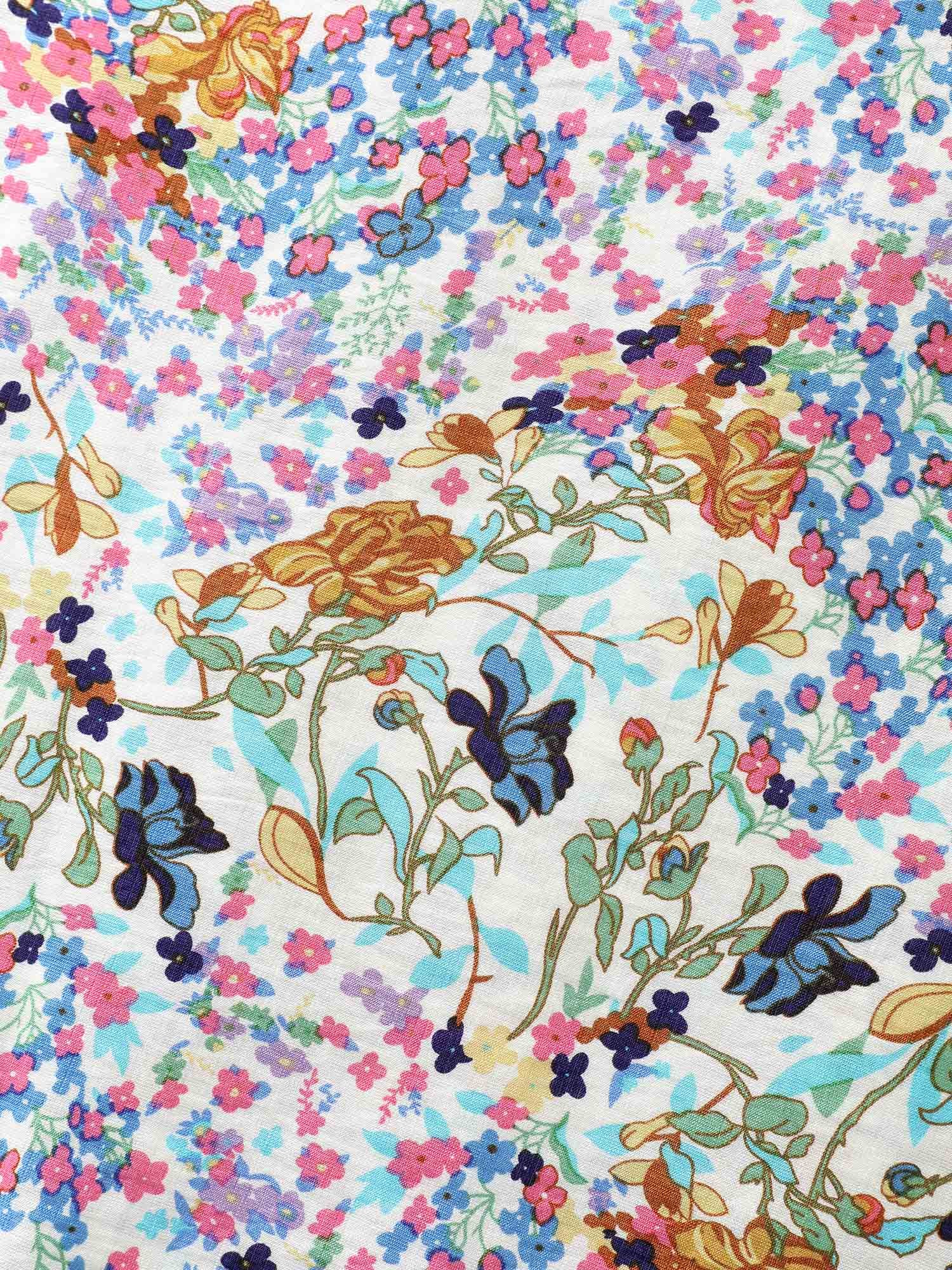 Floral Print Cinched-Waist Pockets Midi Dress - Image 7