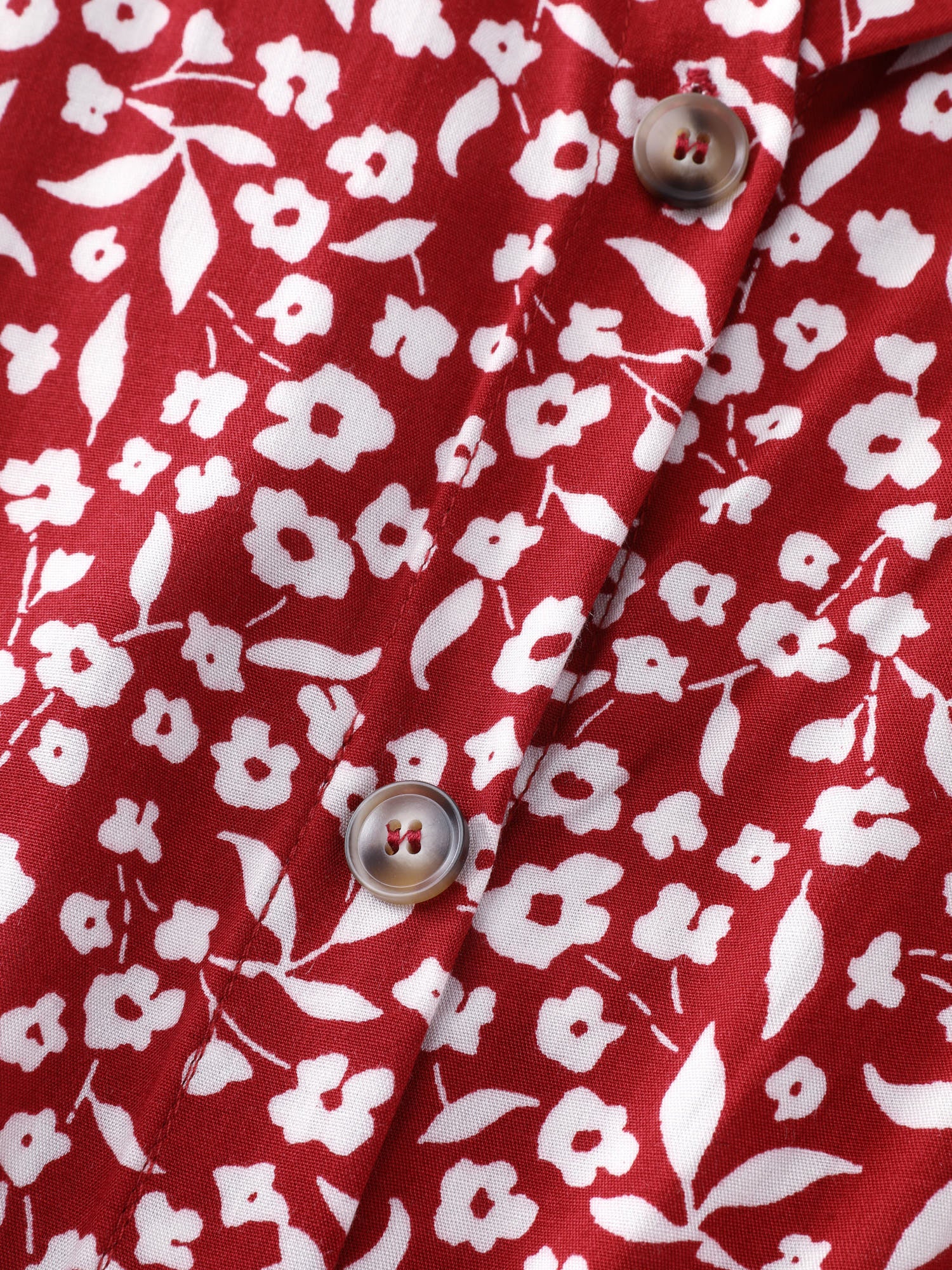 Floral Print Collar Midi Shirt Dress - Image 5