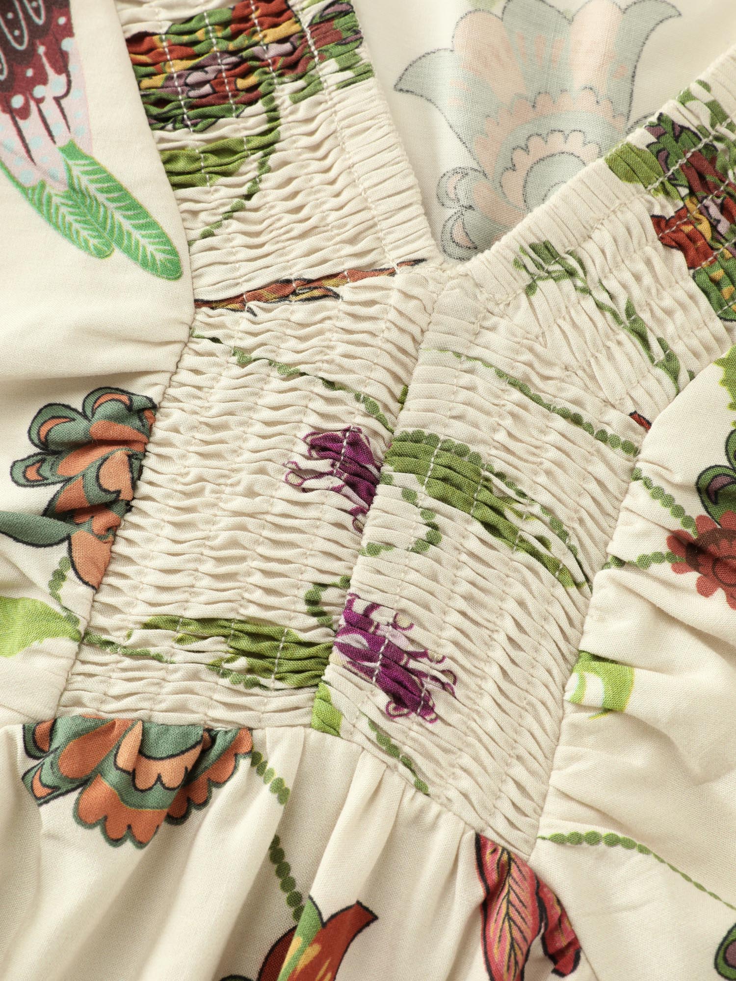 Floral Print Color Contrast Hem Mini Dress - Image 5