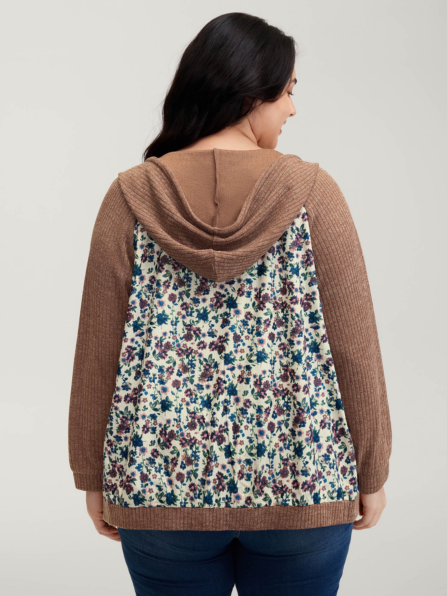 Floral Print Color Contrast Jacket - Image 4