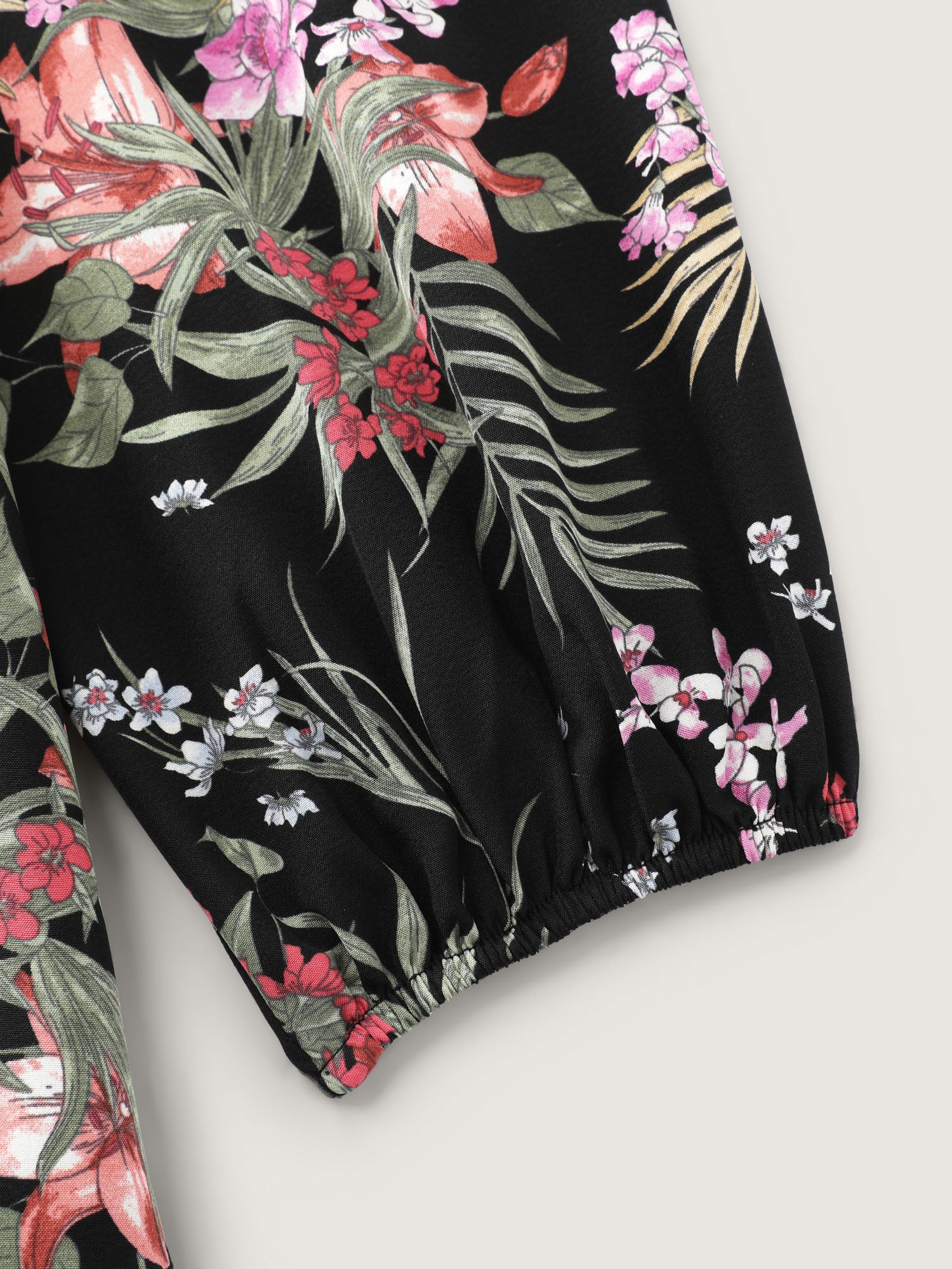 Floral Print Color Contrast Midi Dress - Image 6