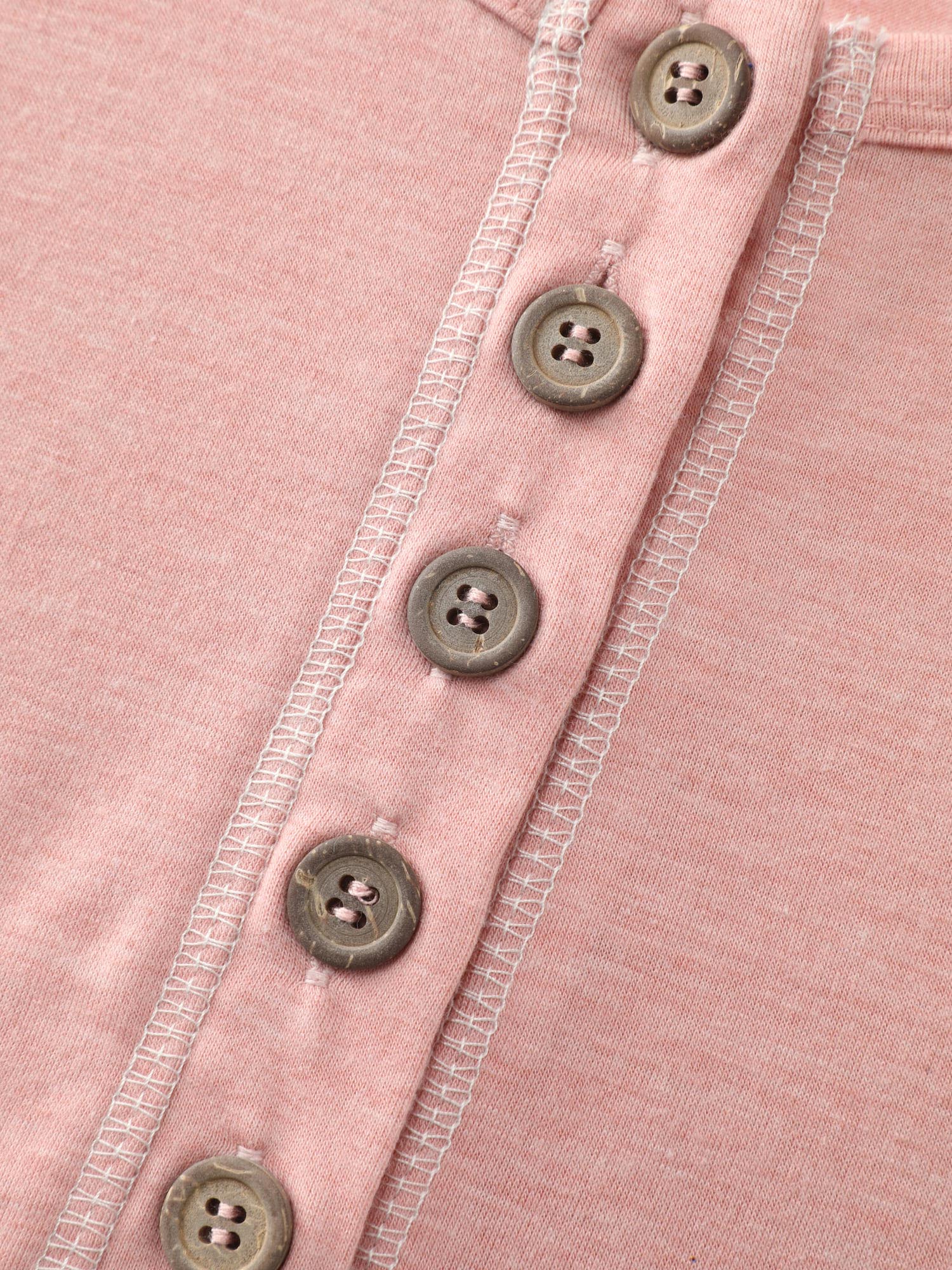 Floral Print Color Contrast Placket T-Shirt - Image 5