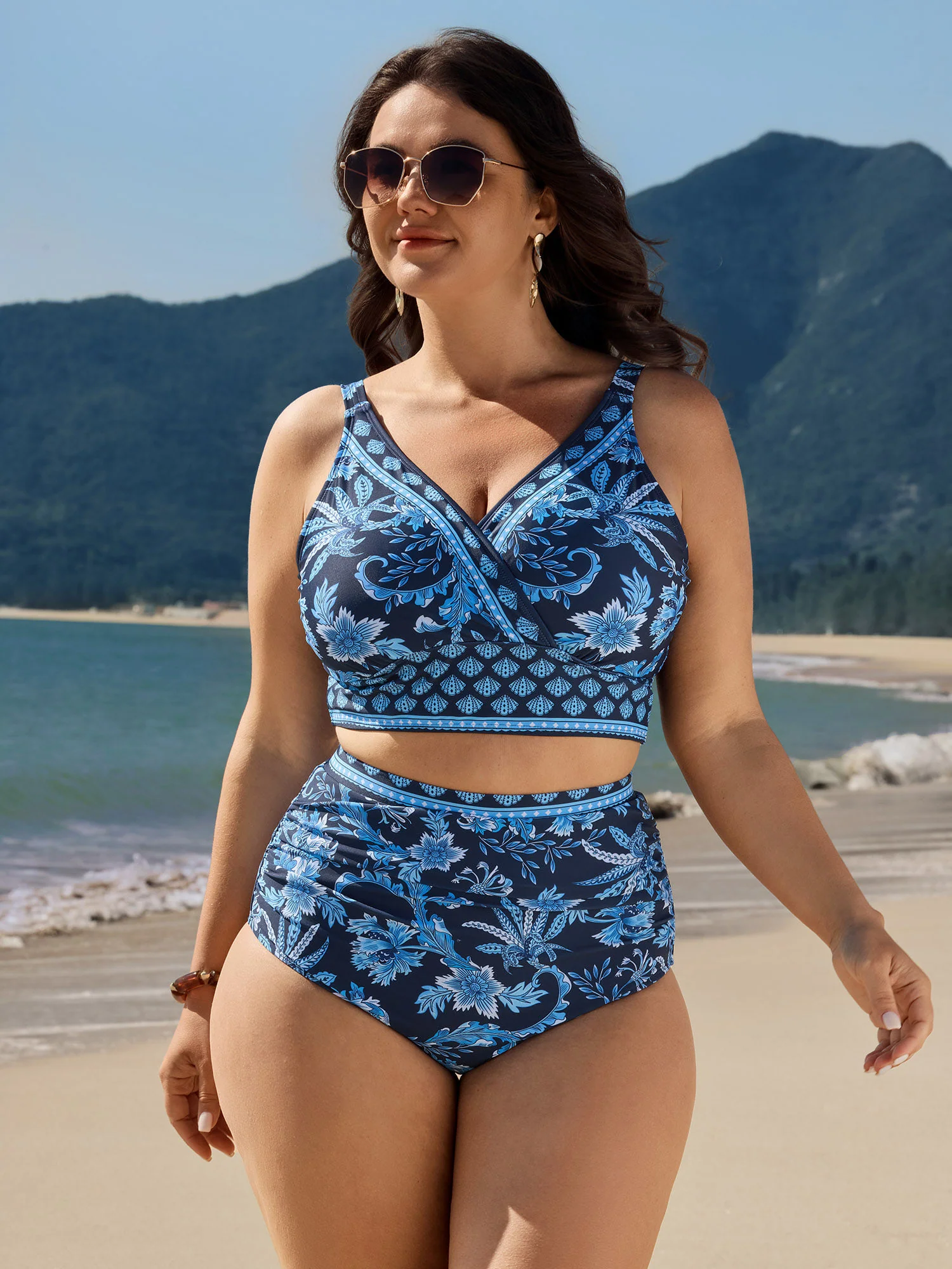 Floral Print Color Contrast Bikini Bottoms - Image 2