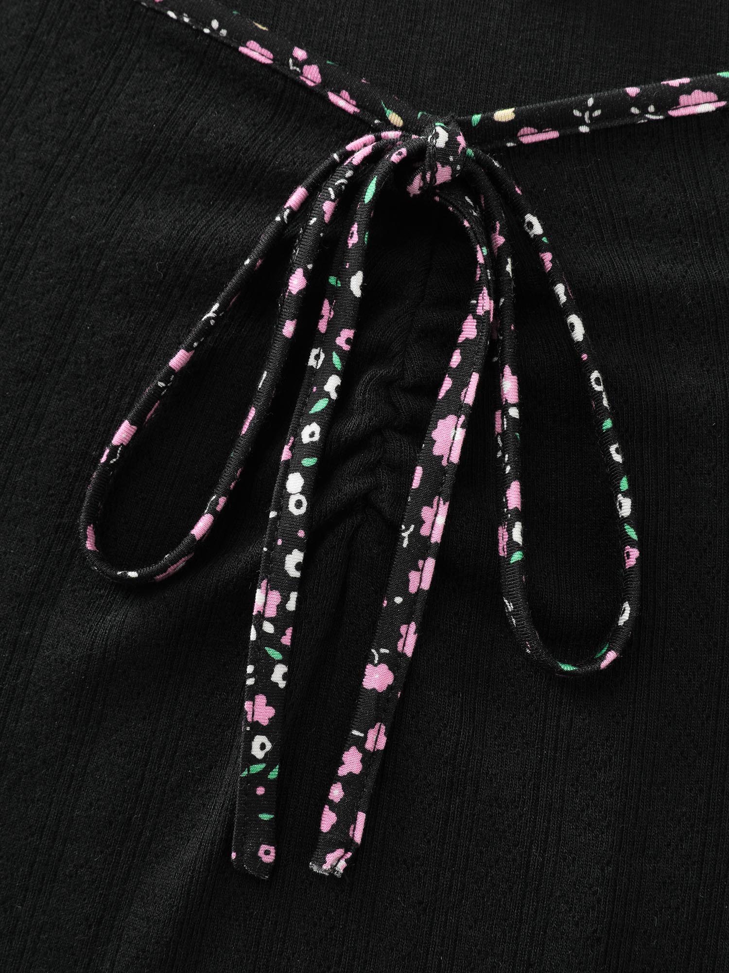 Floral Print Color Contrast T-Shirt - Image 6
