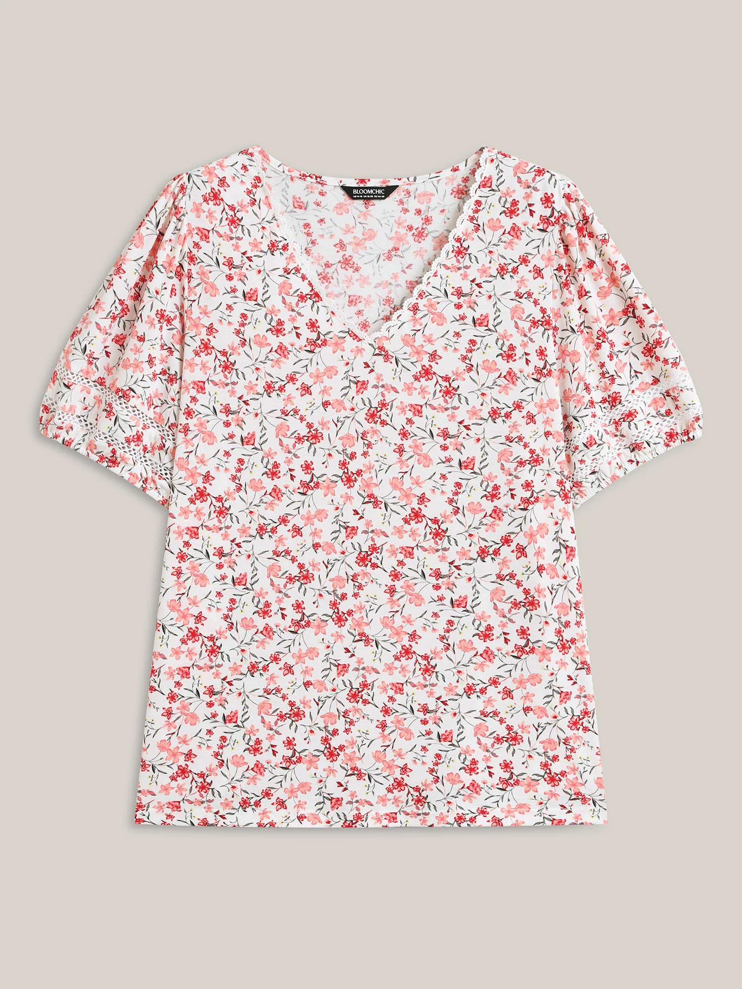 Floral Print Colorful Lace Knit Top - Image 6