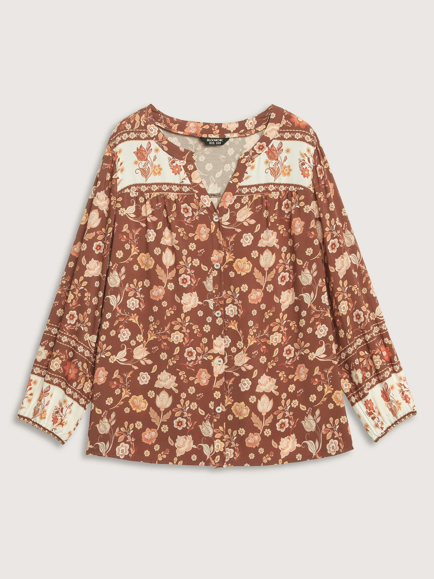 Floral Print Contrast Button-Front Shirt - Image 7