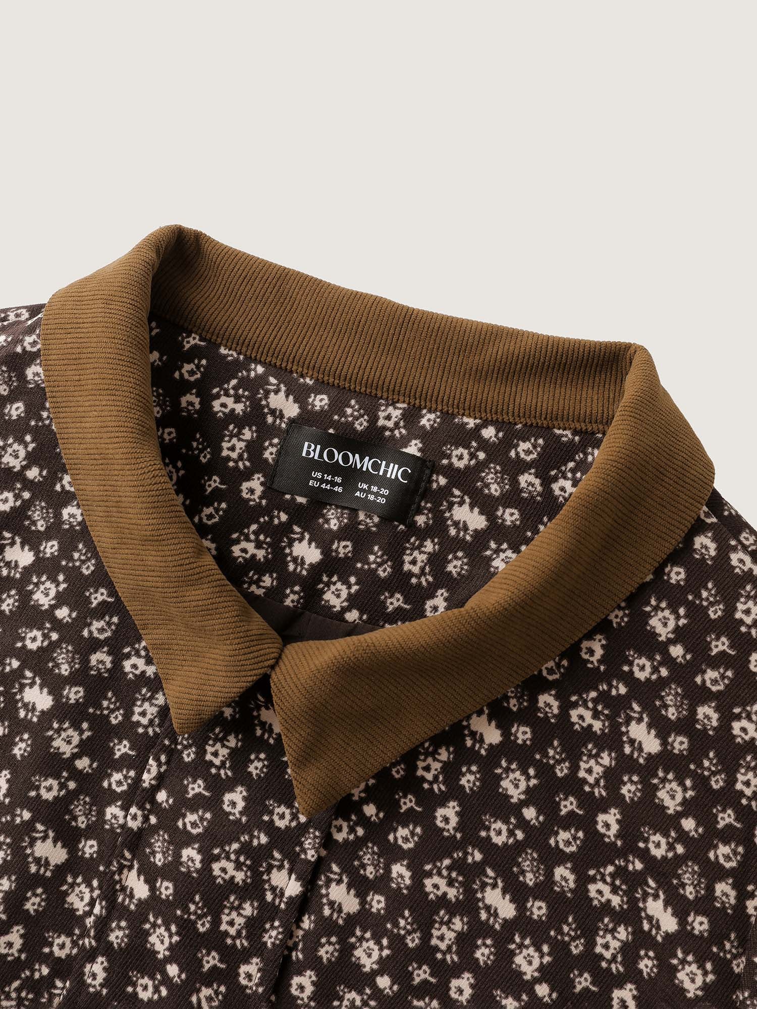 Floral Print Contrast Collar Jacket - Image 6