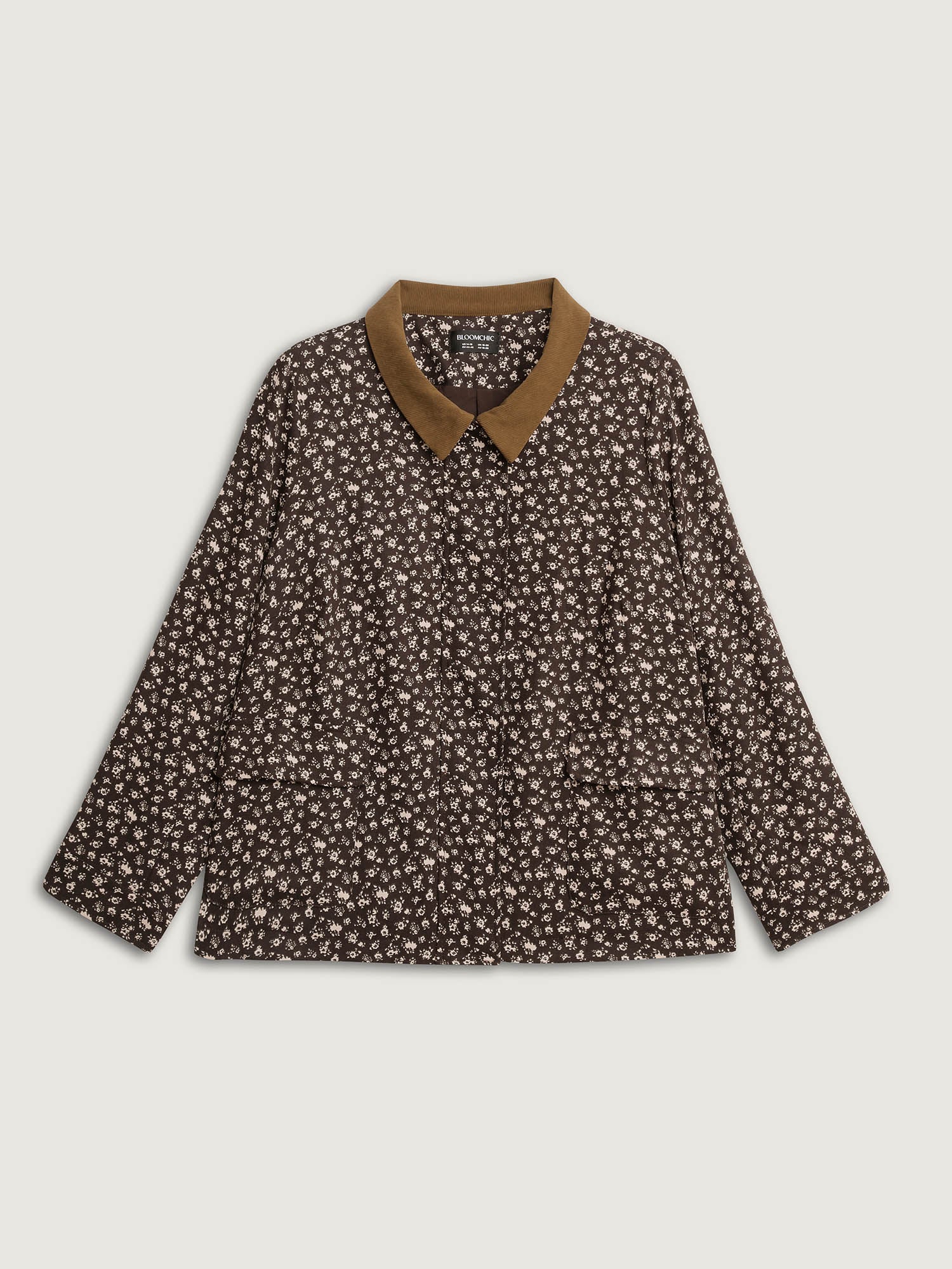 Floral Print Contrast Collar Jacket - Image 8