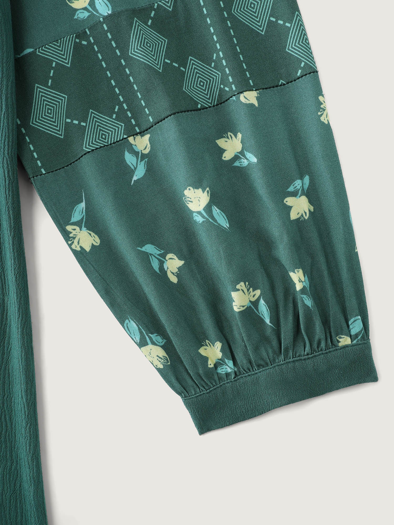 Floral Print Contrast Drawstring Midi Dress - Image 5