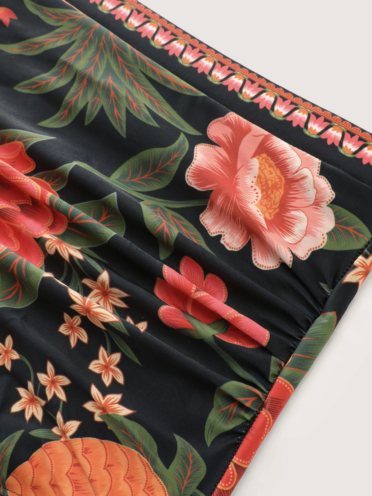 Floral Print Contrast Edge Swim Dress - Image 11