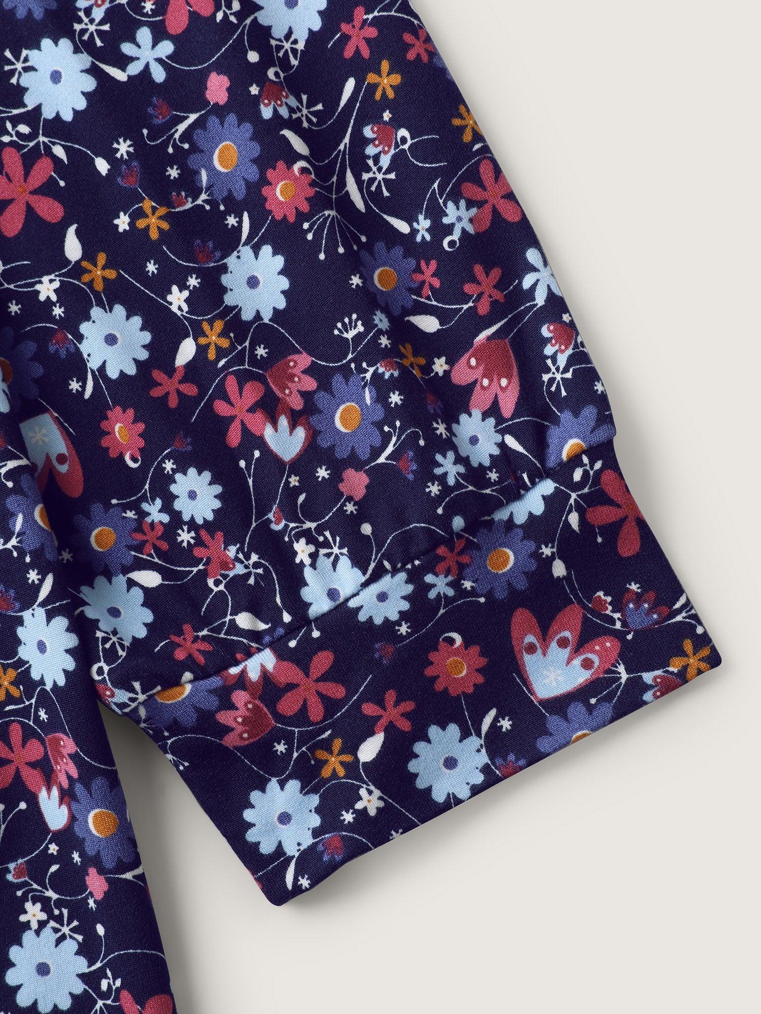 Floral Print Contrast Flowy Knit Top - Image 6
