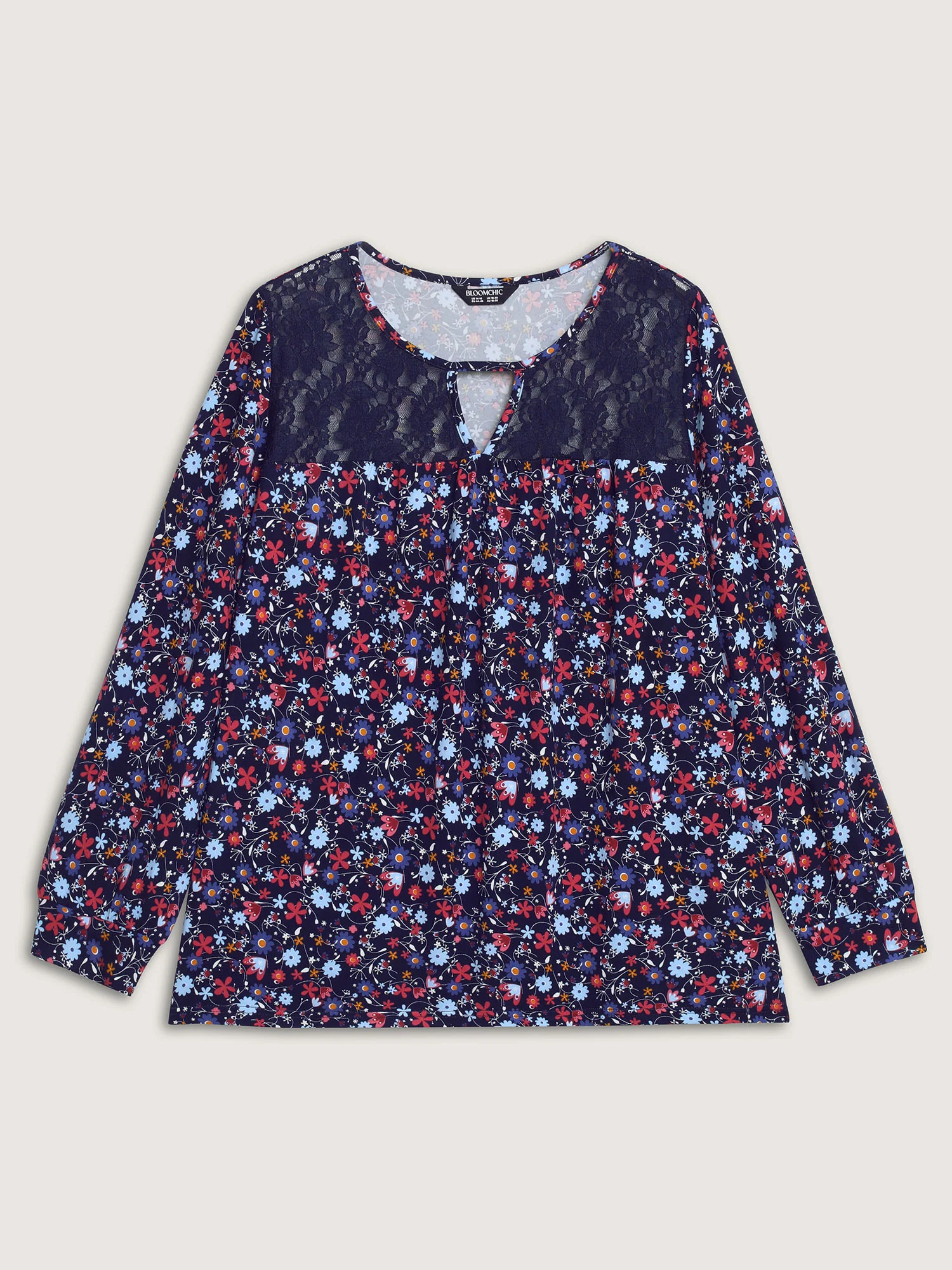 Floral Print Contrast Flowy Knit Top - Image 7