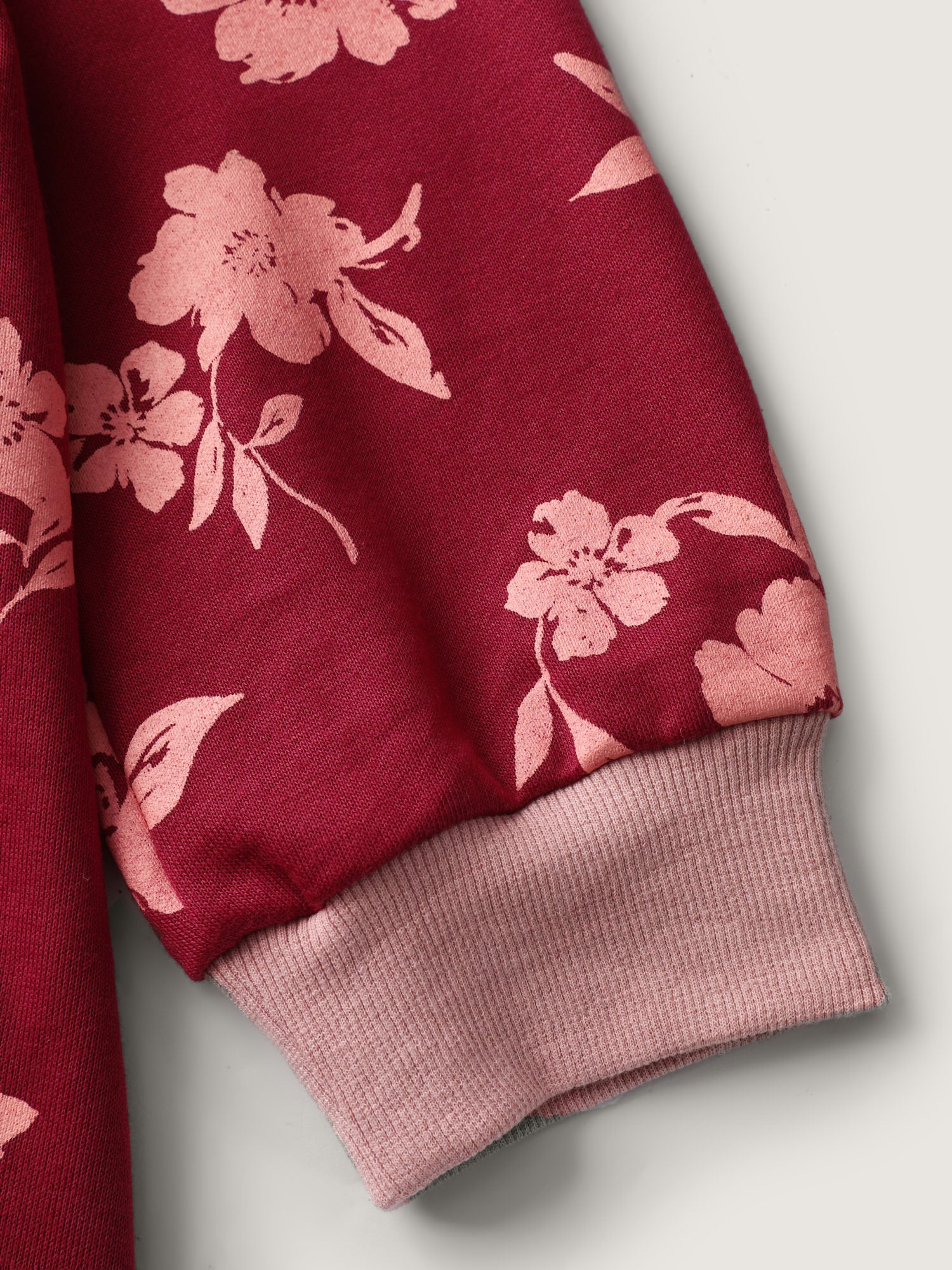 Floral Print Contrast Pockets Hoodie - Image 8