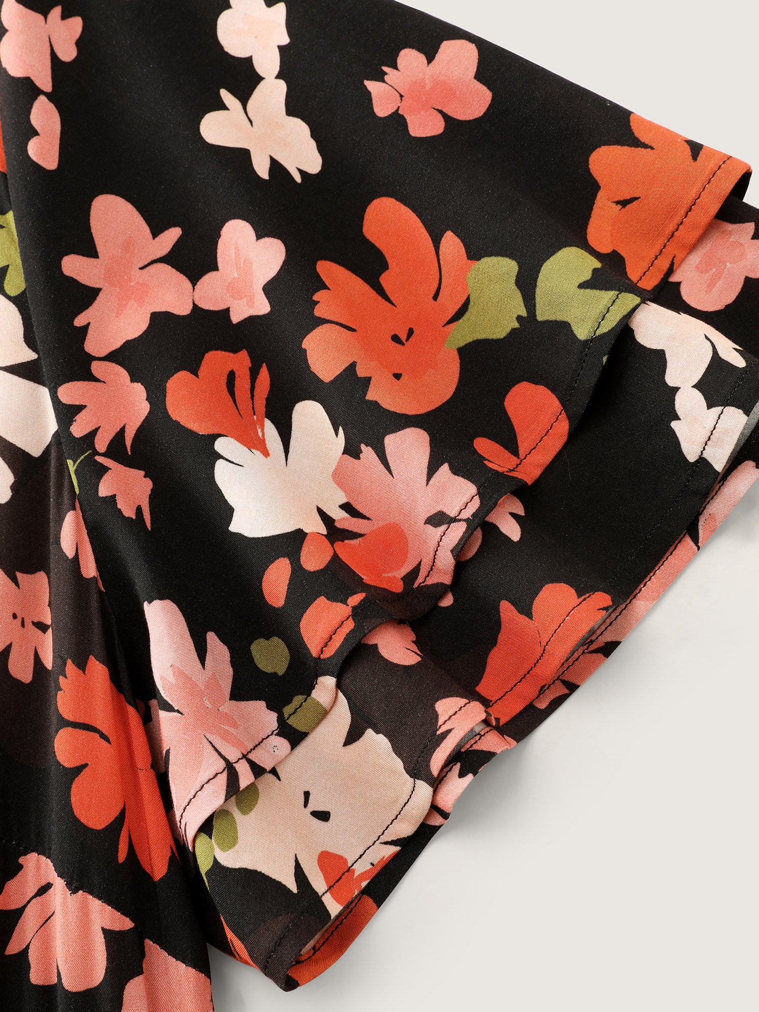 Floral Print Contrast Shirred Maxi Dress - Image 6