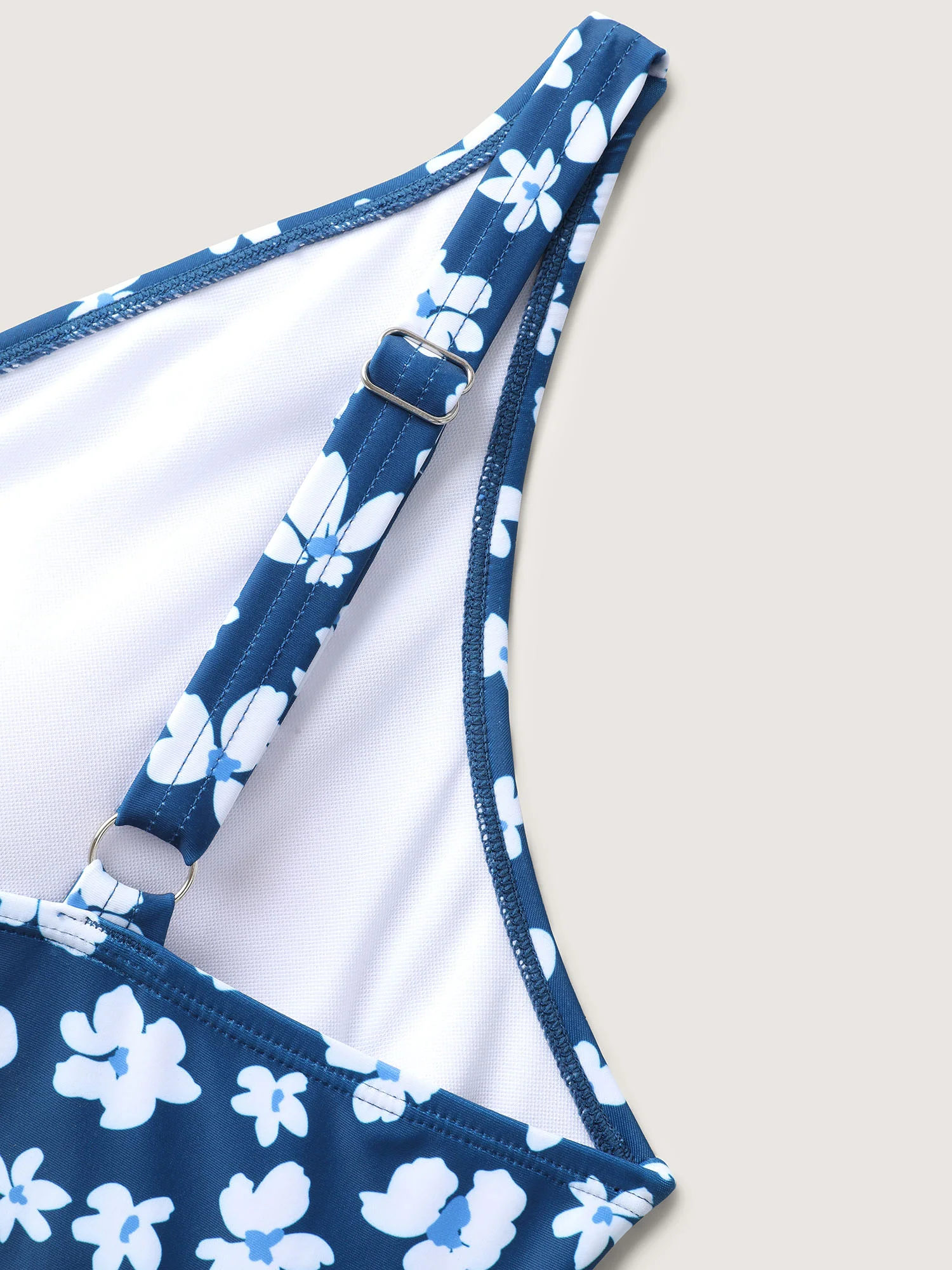 Floral Print Contrast Swim Dress - Image 10
