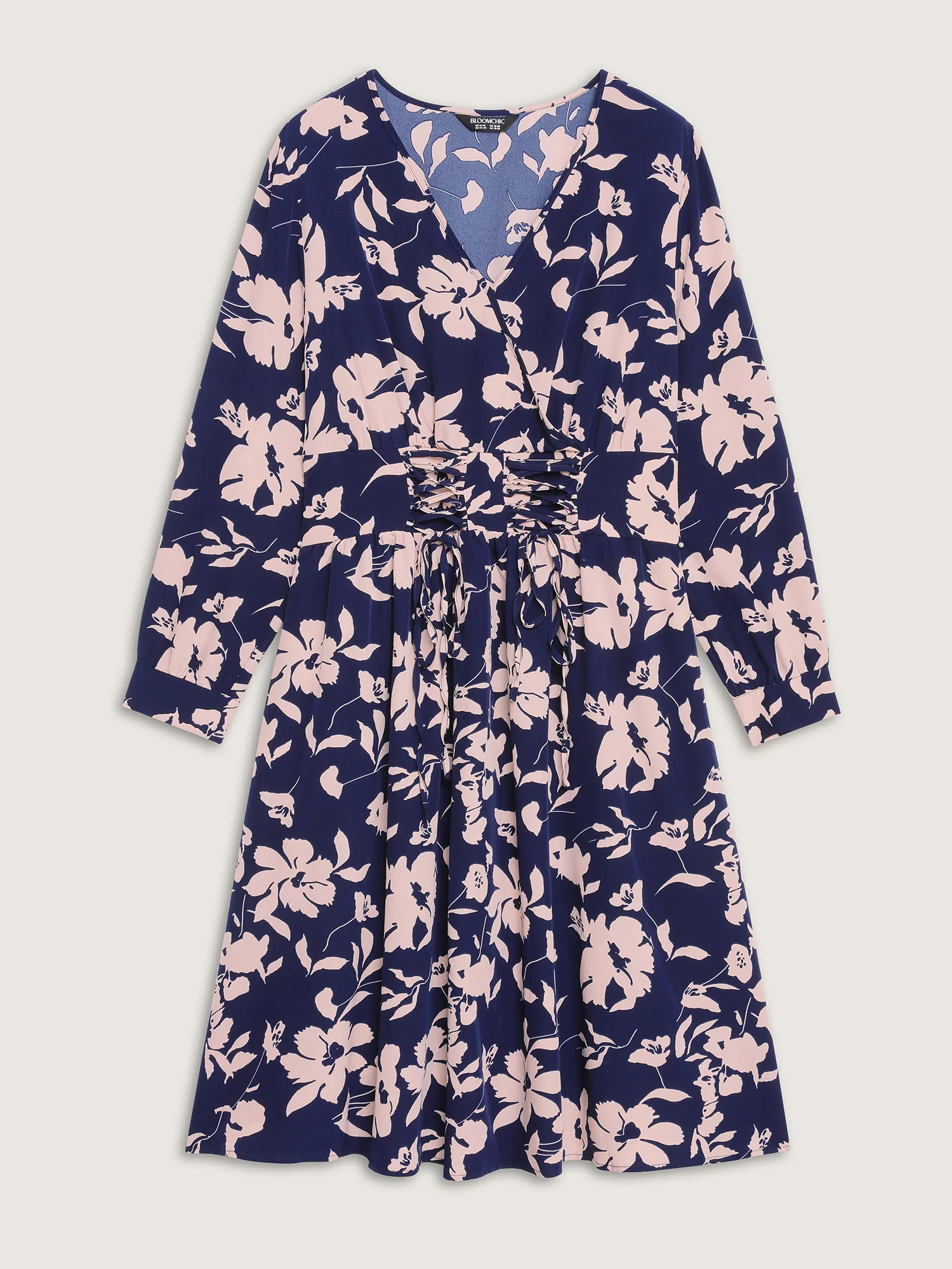 Floral Print Cross-Straps Shirred Midi Dress - Image 8