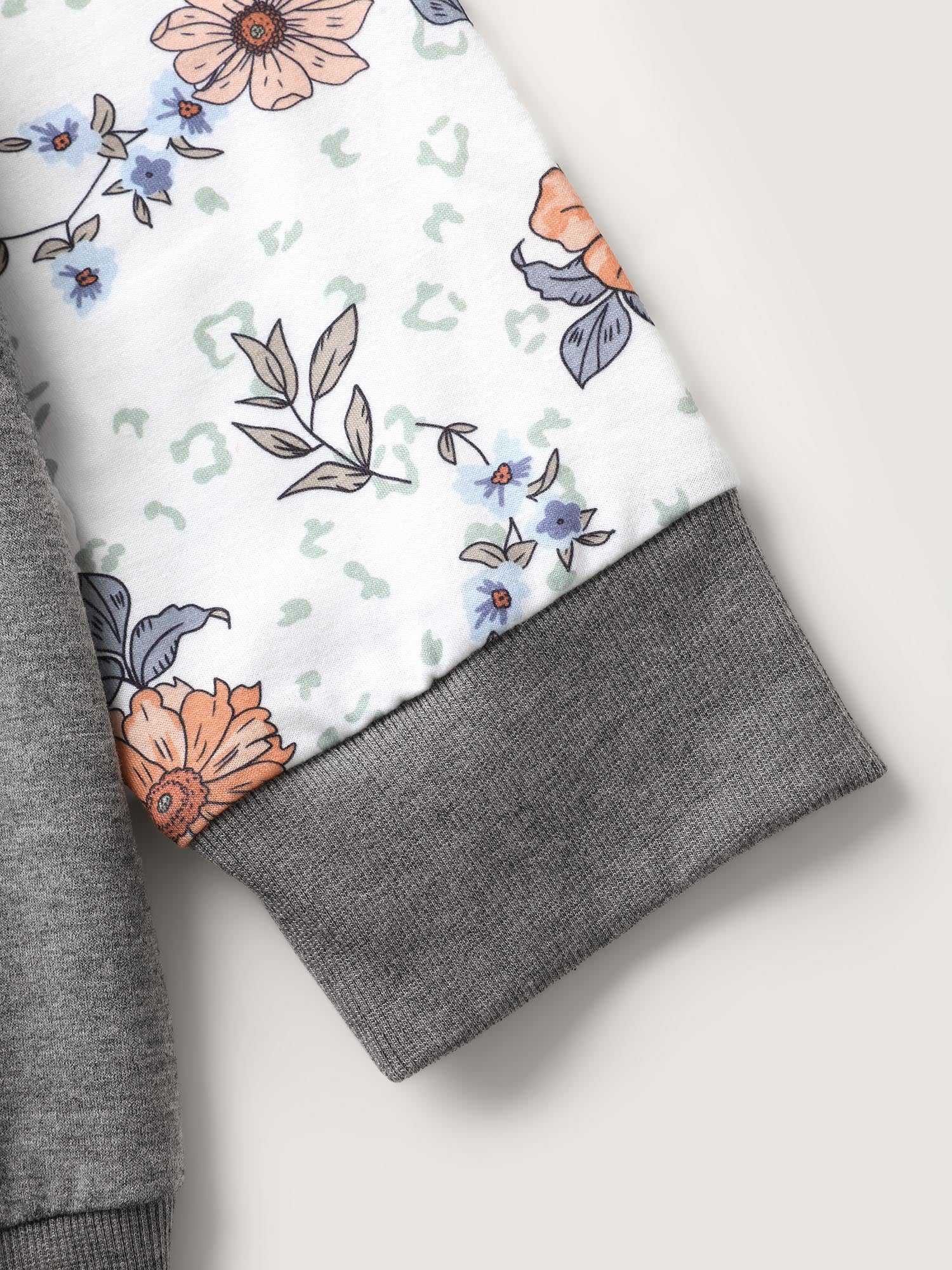 Floral Print Cross-Tie Neck Sweatshirt - Image 5