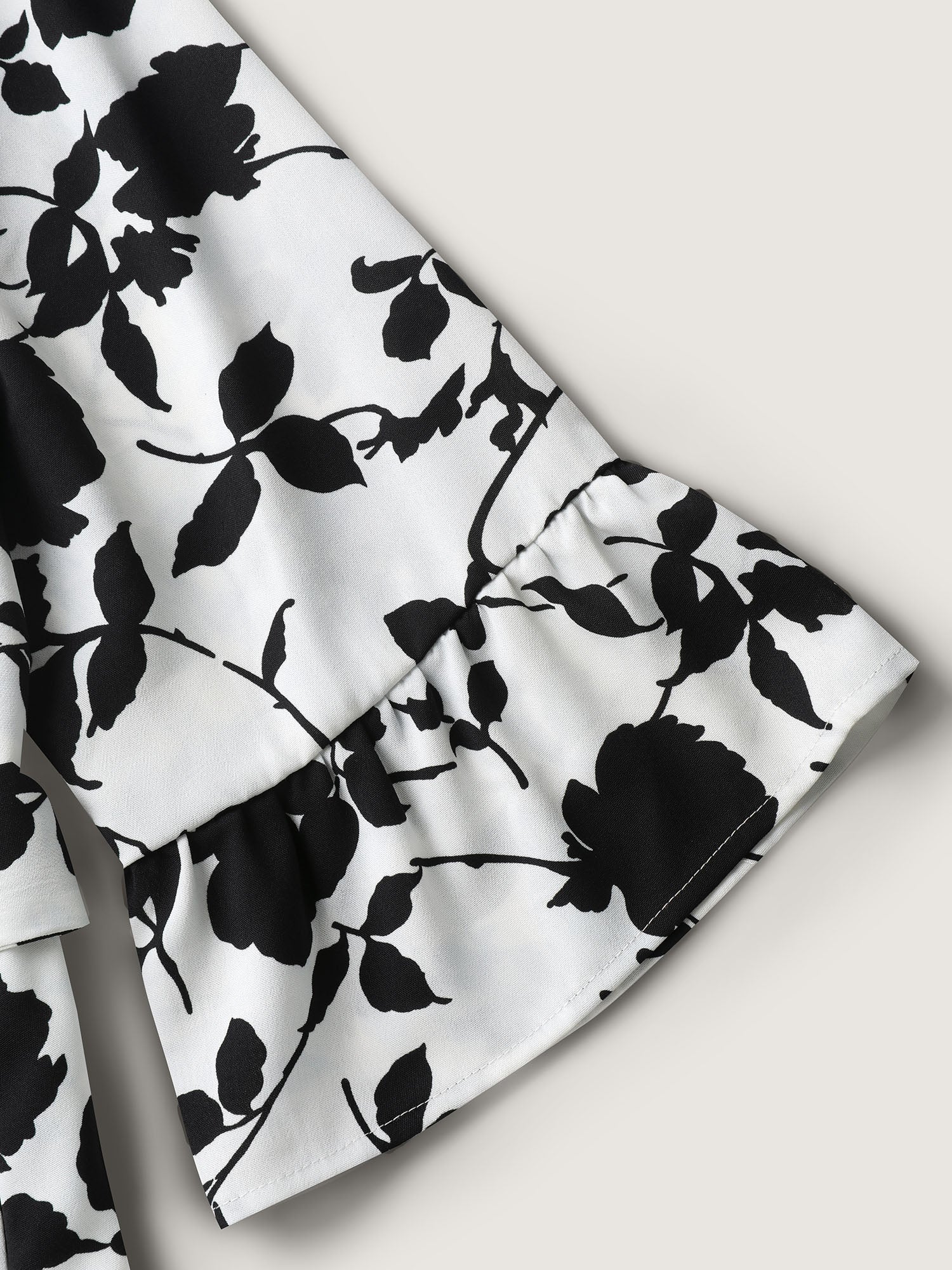 Floral Print Cut-Out Belted Midi Dress - Image 6