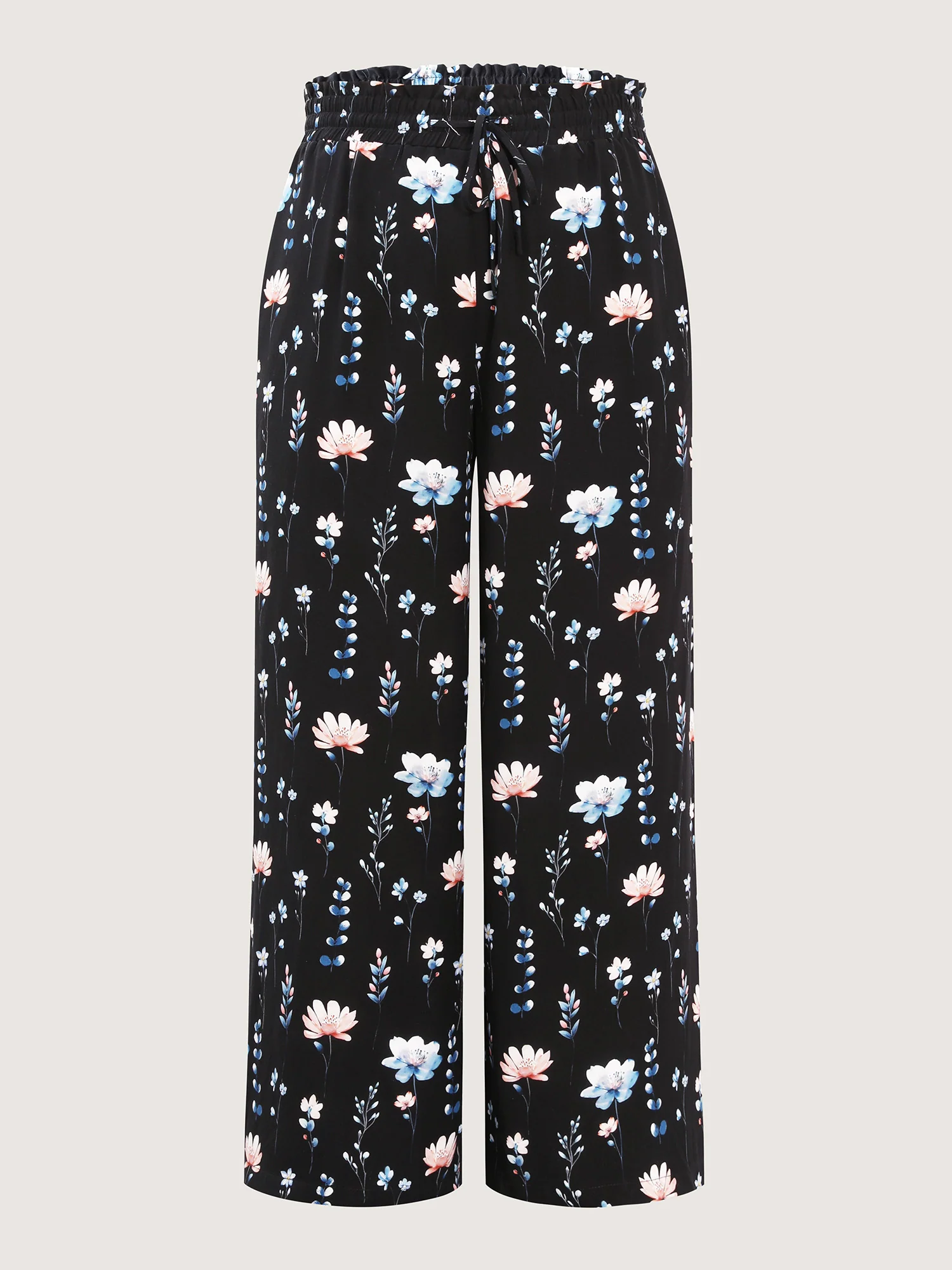 Floral Print Drawstring Waist Loose Fit Pants - Image 8