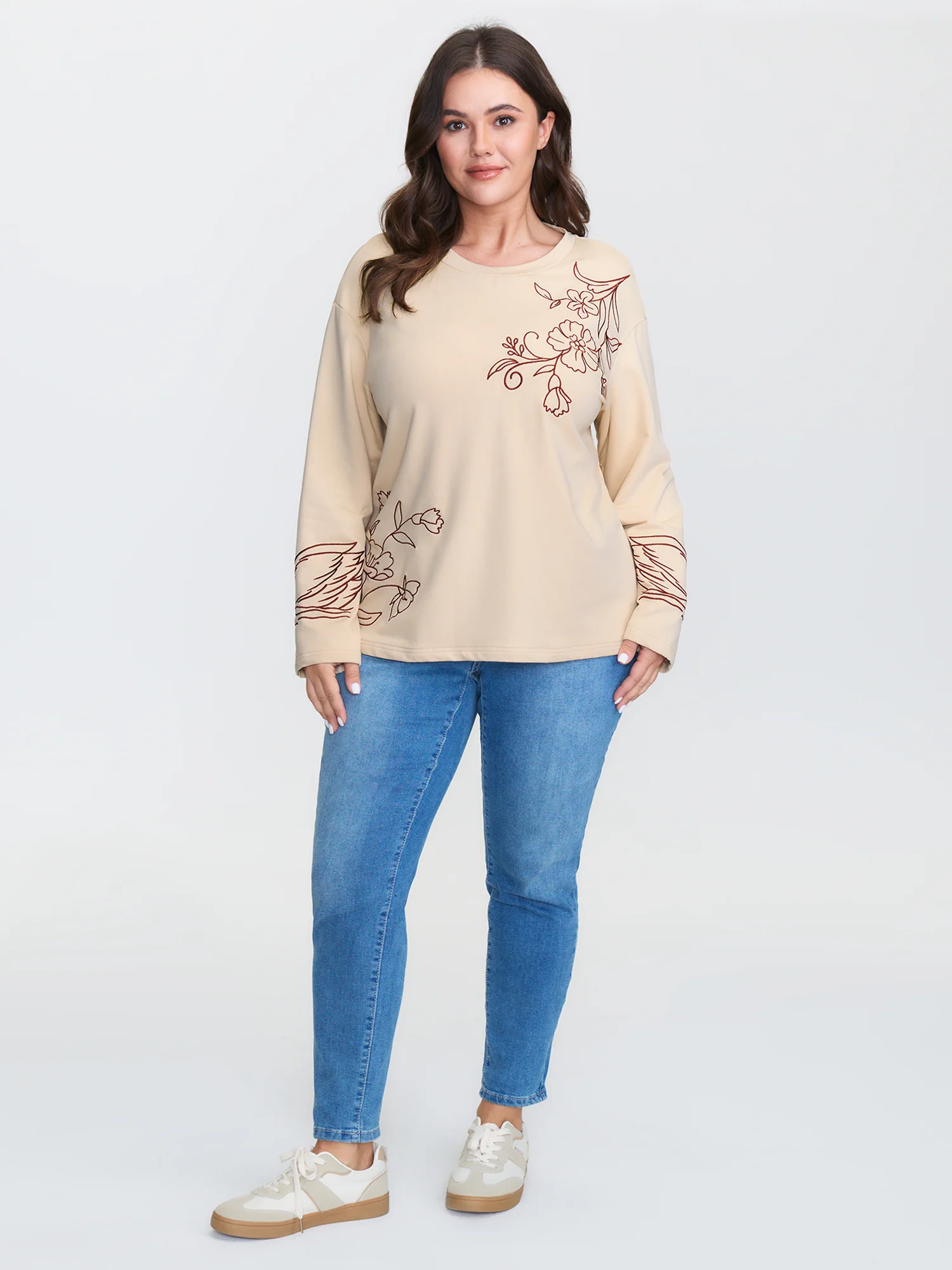 Floral Print Drop Shoulder T-Shirt - Image 2