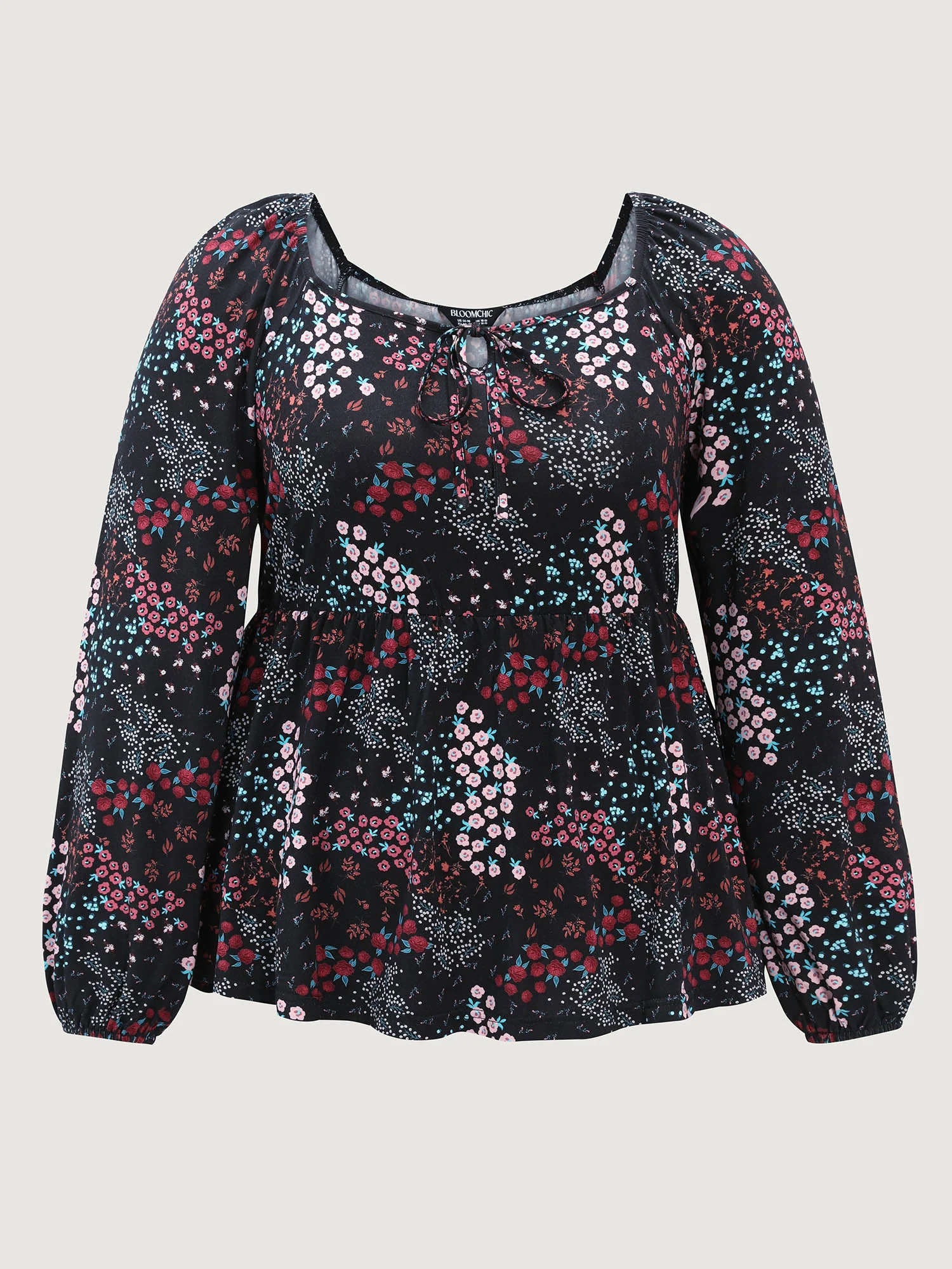 Floral Print Fit and Flare Knit Top - Image 8