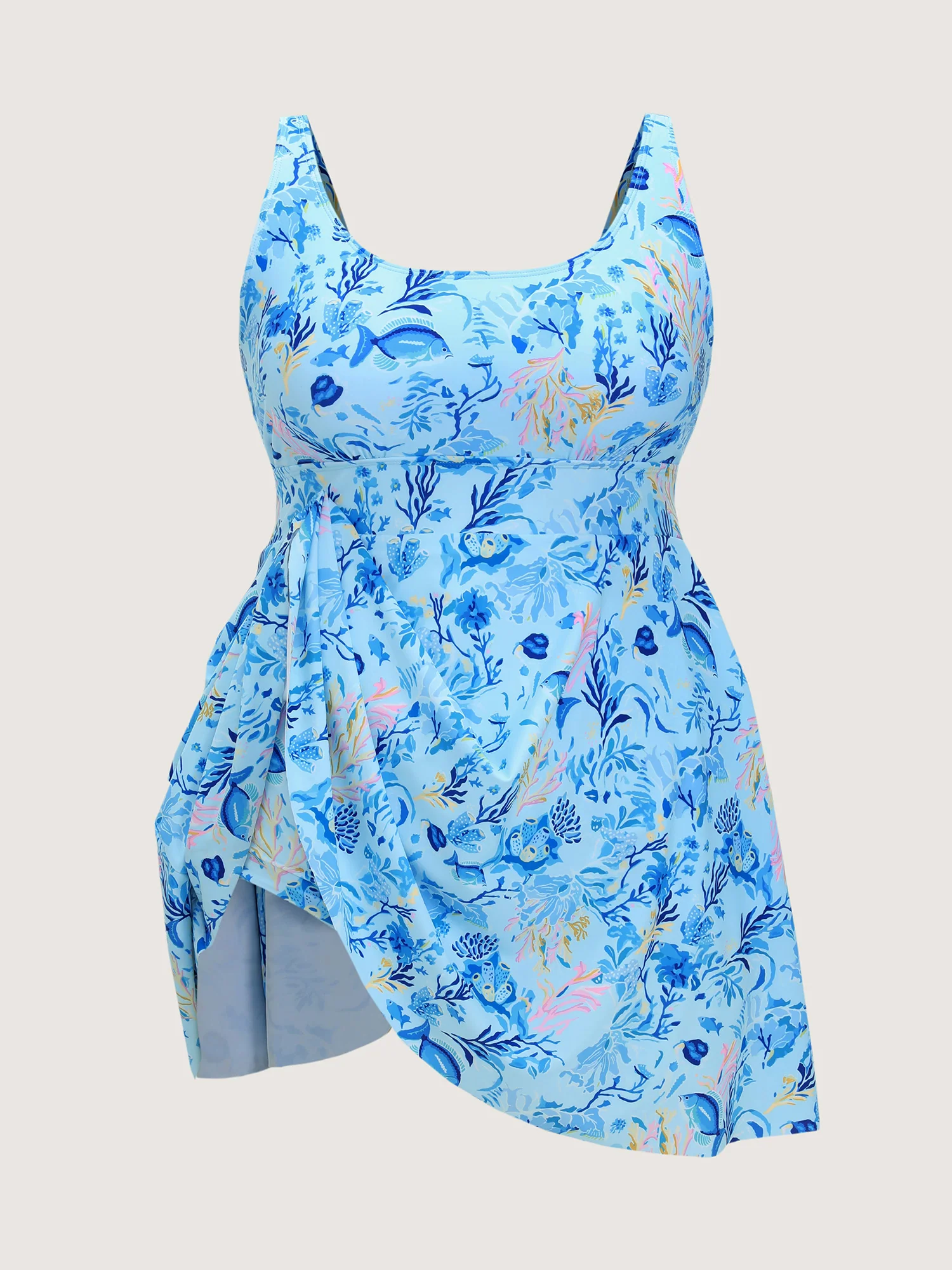 Ocean Print Pockets Swim Dress - Image 6
