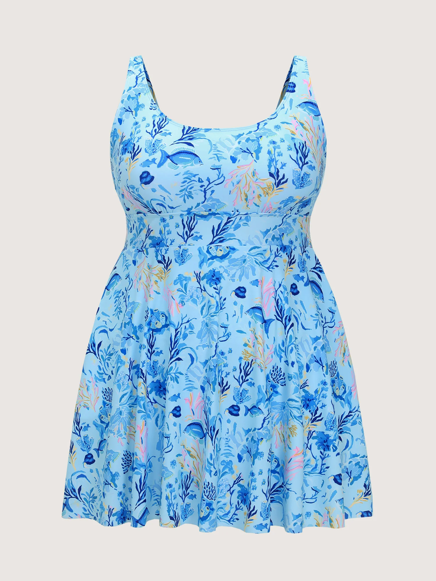 Ocean Print Pockets Swim Dress - Image 7
