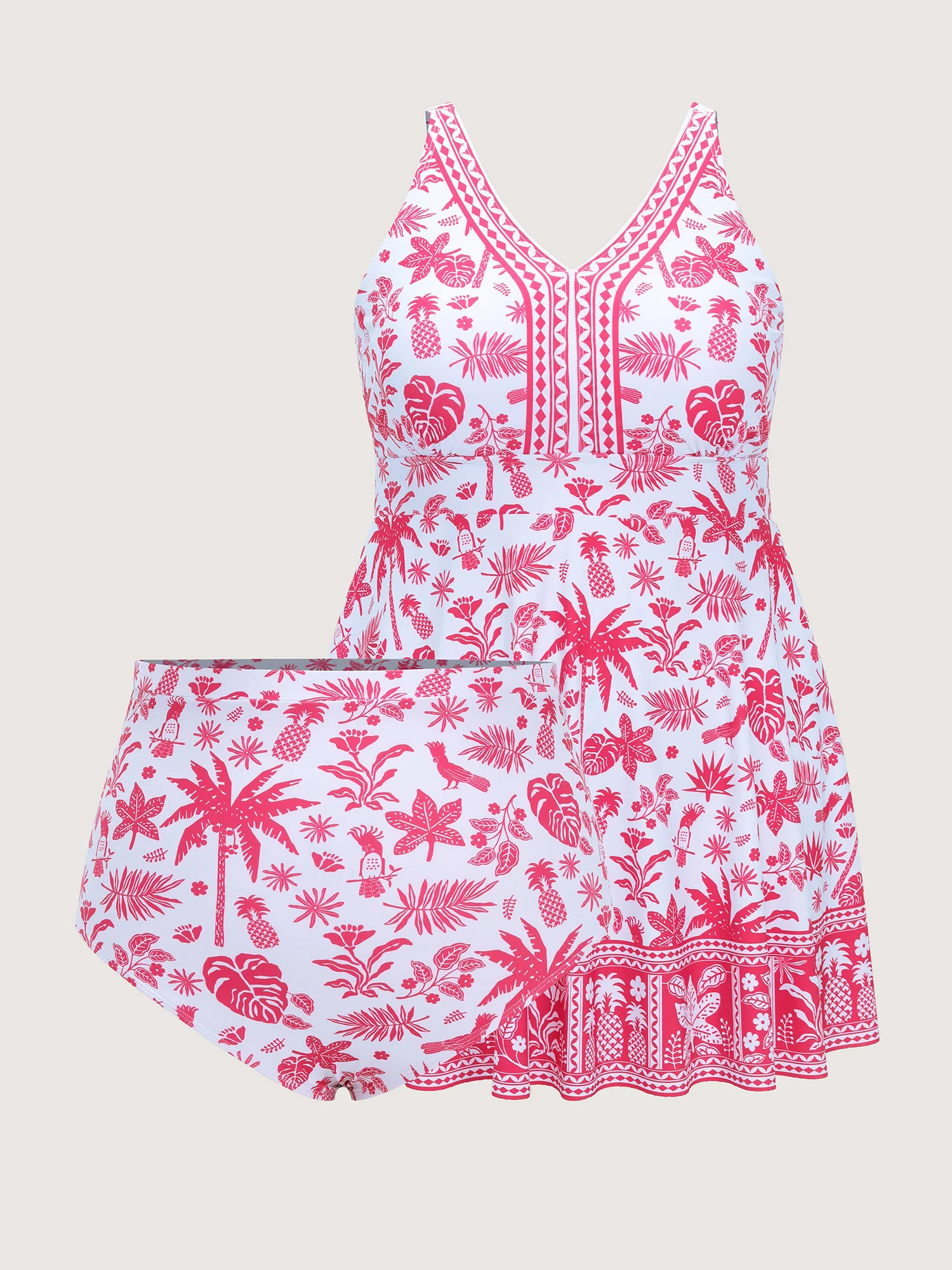 Floral Print Fit And Flare Swim Dress - Image 6