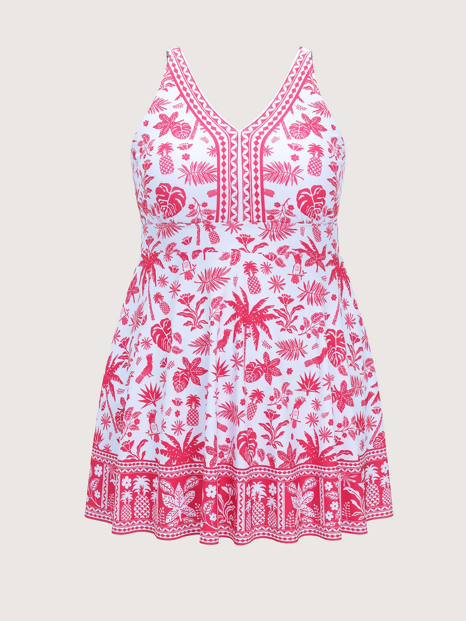 Floral Print Fit And Flare Swim Dress - Image 7
