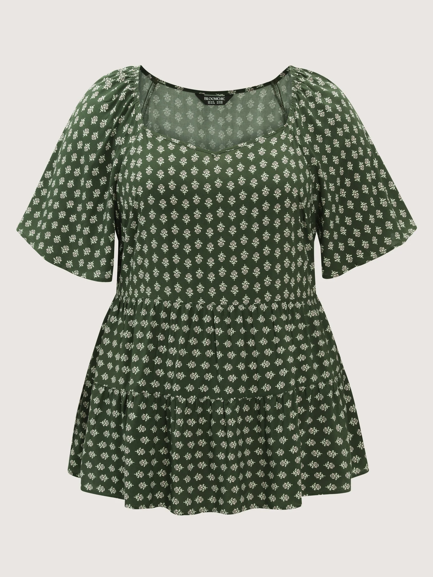 Floral Print Flared Layered Blouse - Image 7