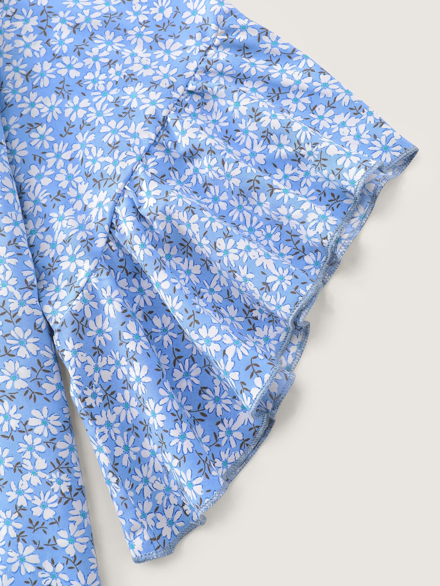 Floral Print Flared Ruffled Sleeve Blouse - Image 6