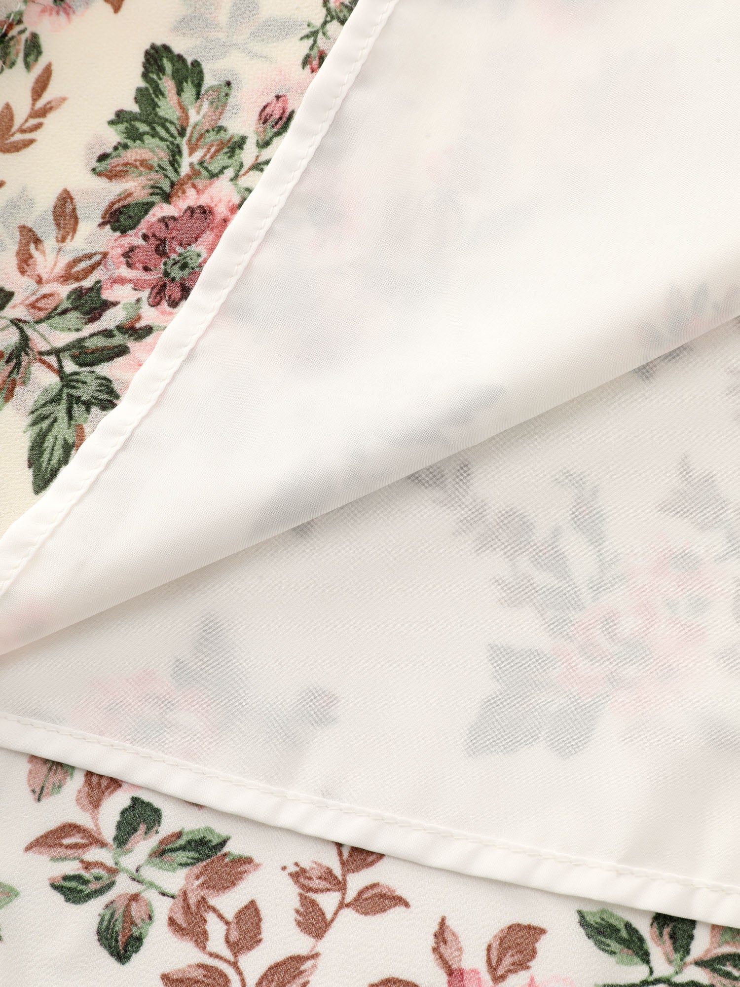 Floral Print Flared Sleeve Lined Blouse - Image 5