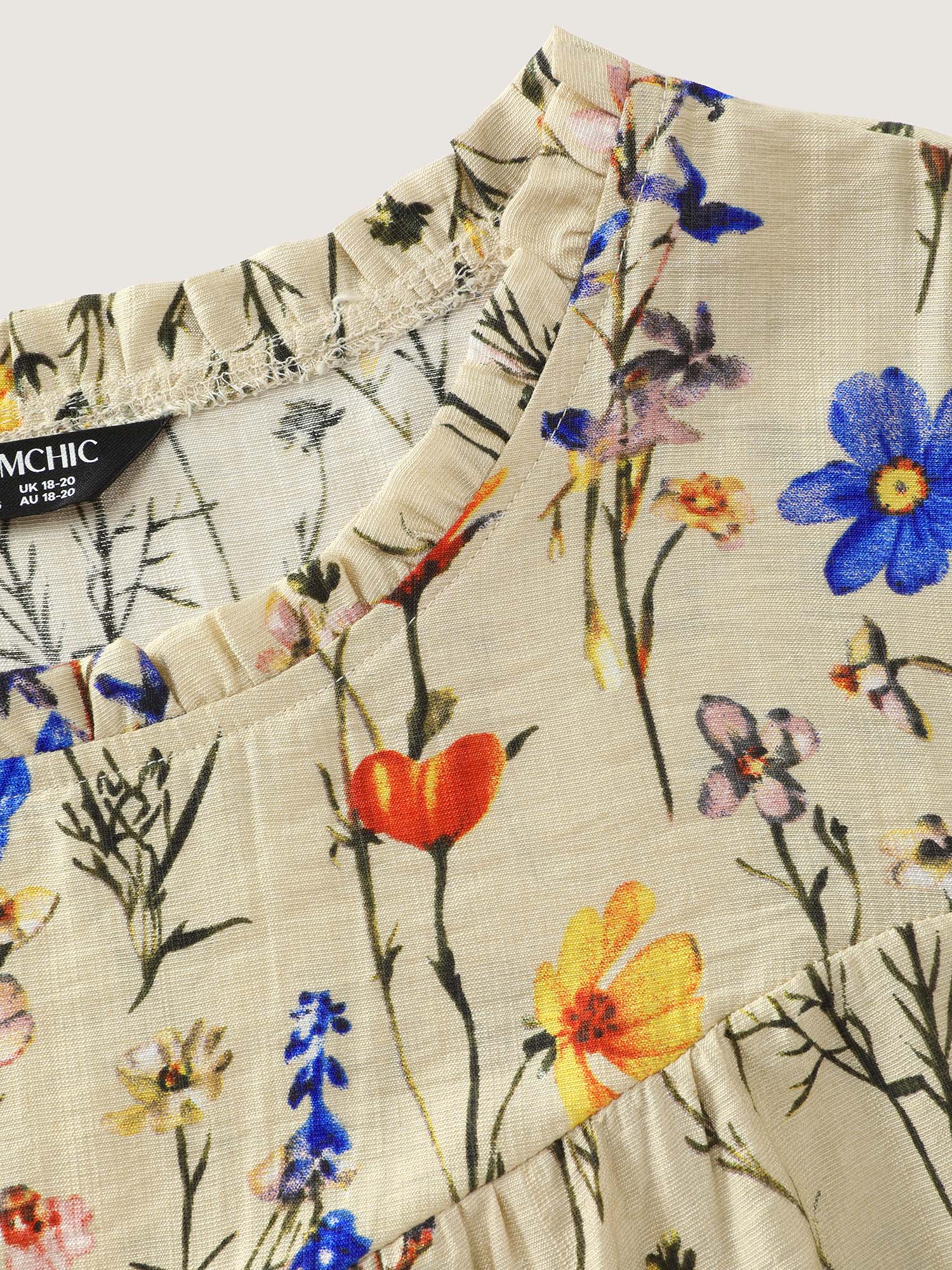 Floral Print Flowy Babydoll Blouse - Image 5