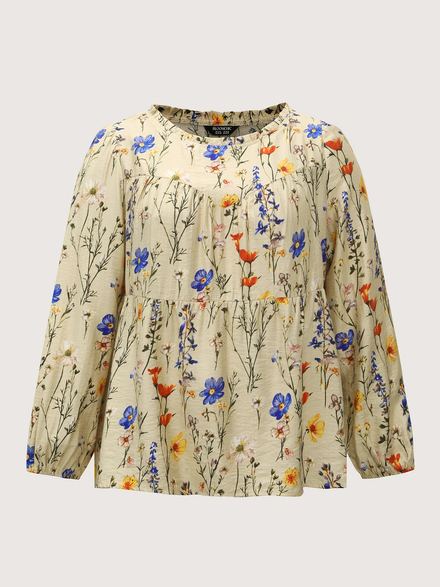 Floral Print Flowy Babydoll Blouse - Image 7