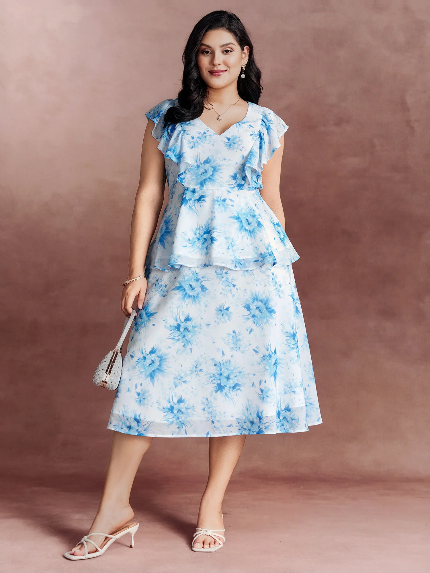Floral Print Flowy Midi Skirt - Image 2