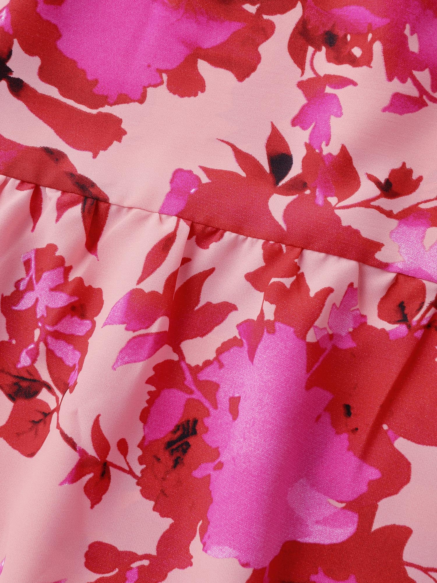 Floral Print Flowy Skirt Drawstring Maxi Dress - Image 7